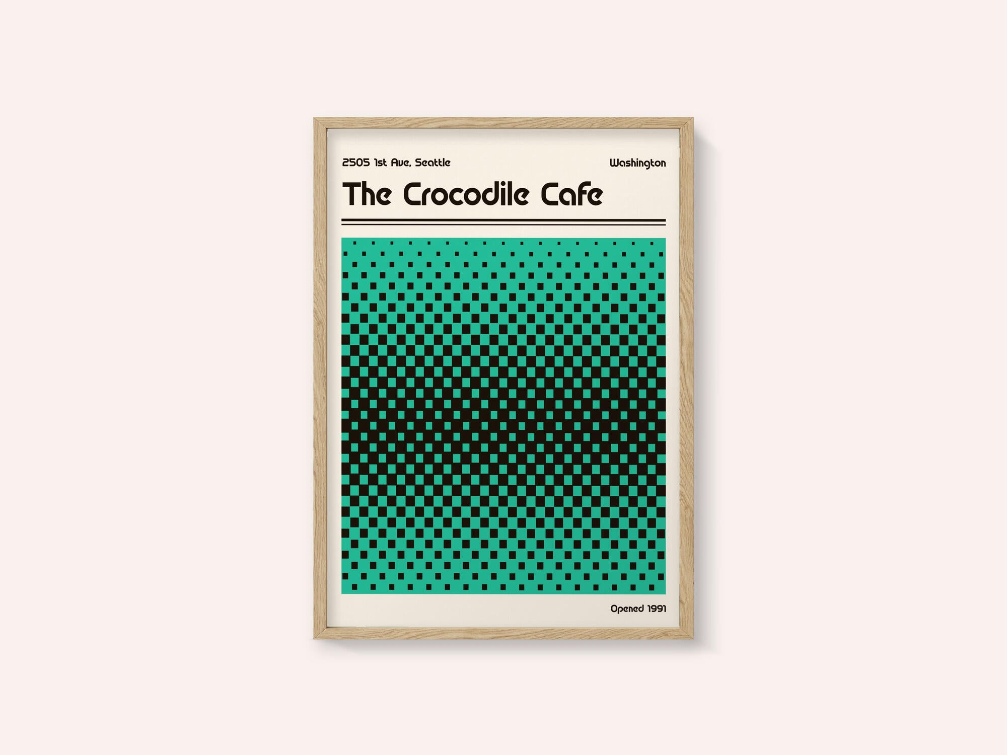 Crocodile Cafe Retro Poster