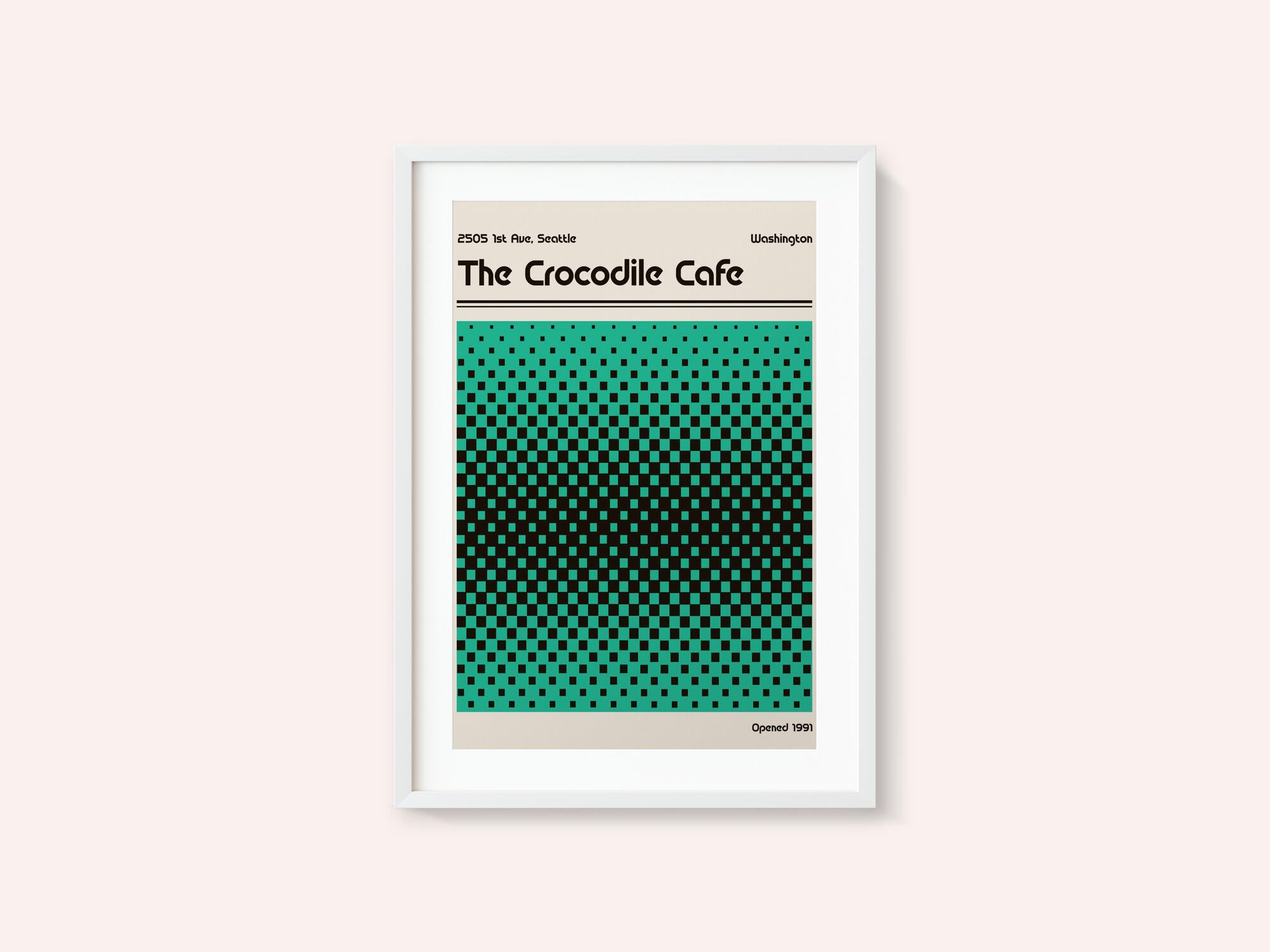 Crocodile Cafe Retro Poster