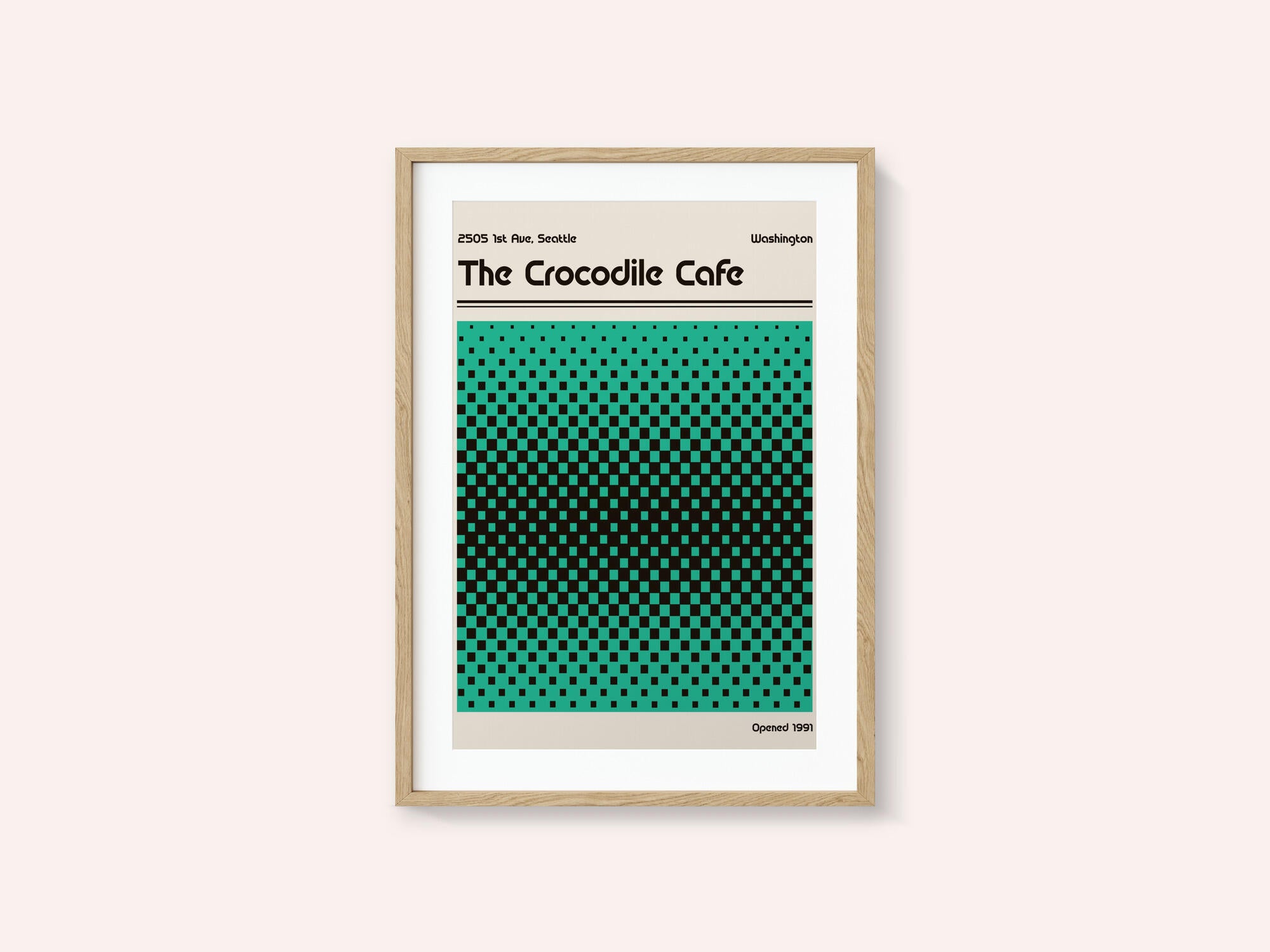 Crocodile Cafe Retro Poster