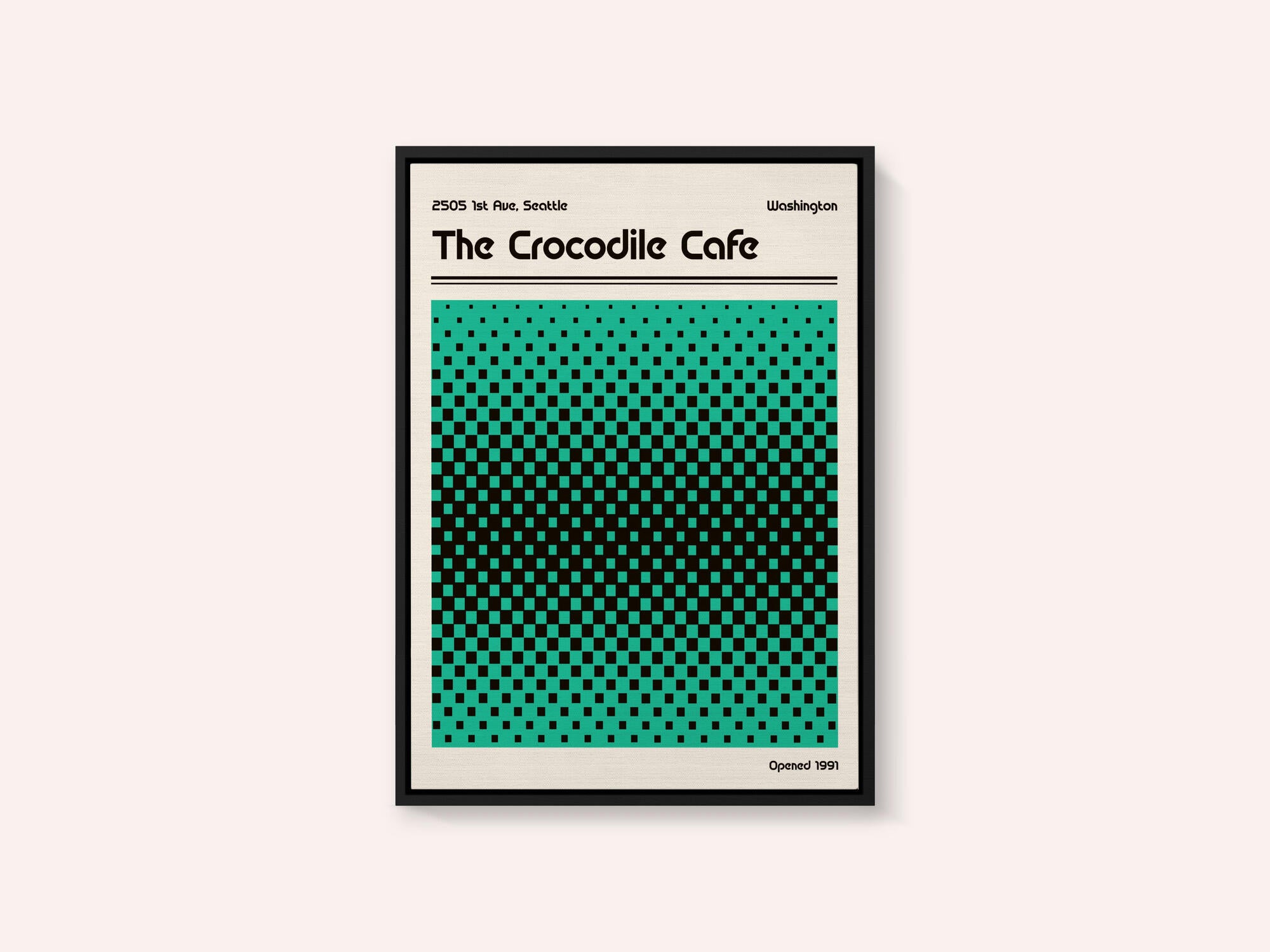 Crocodile Cafe Retro Poster