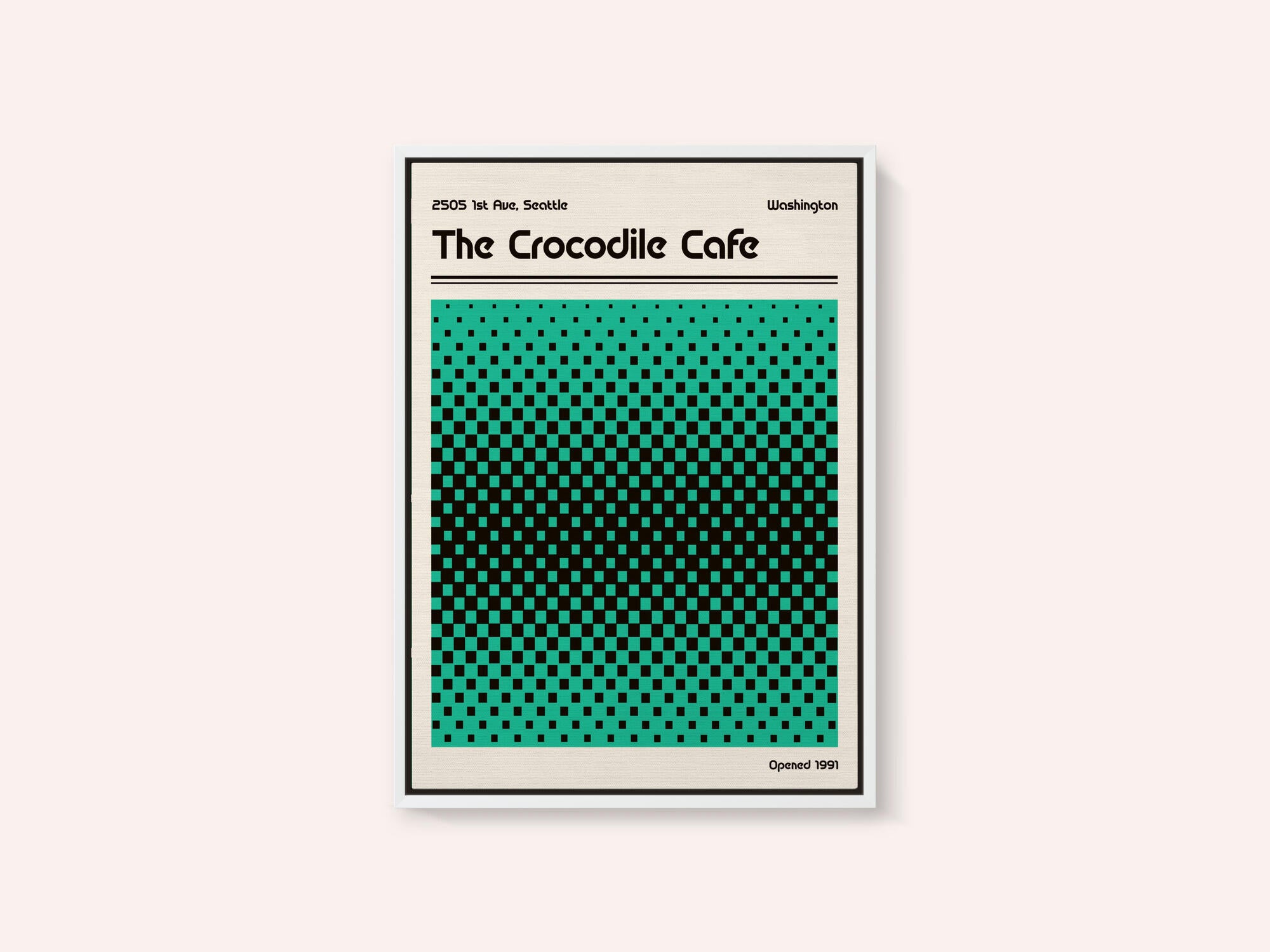 Crocodile Cafe Retro Poster
