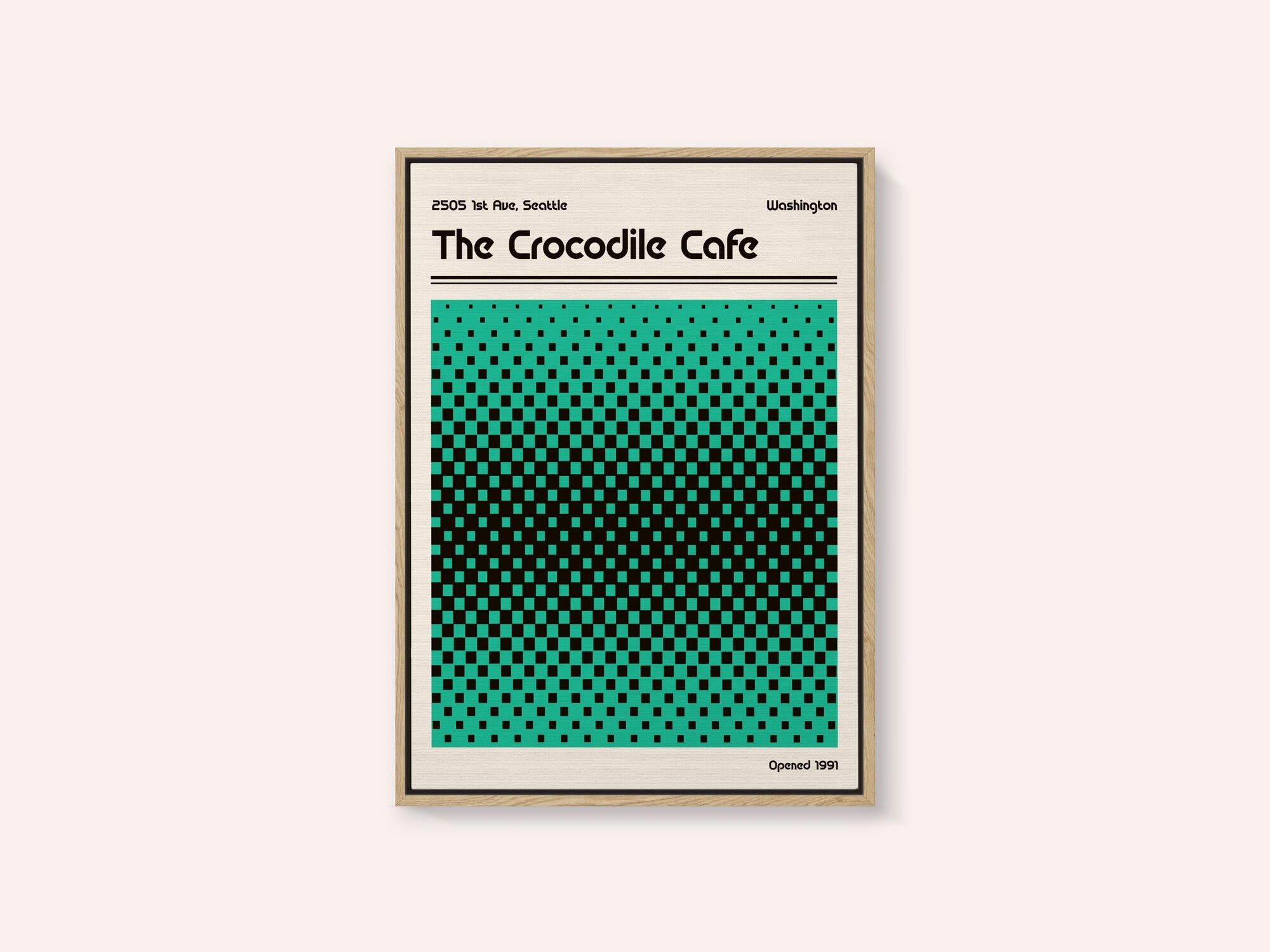 Crocodile Cafe Retro Poster