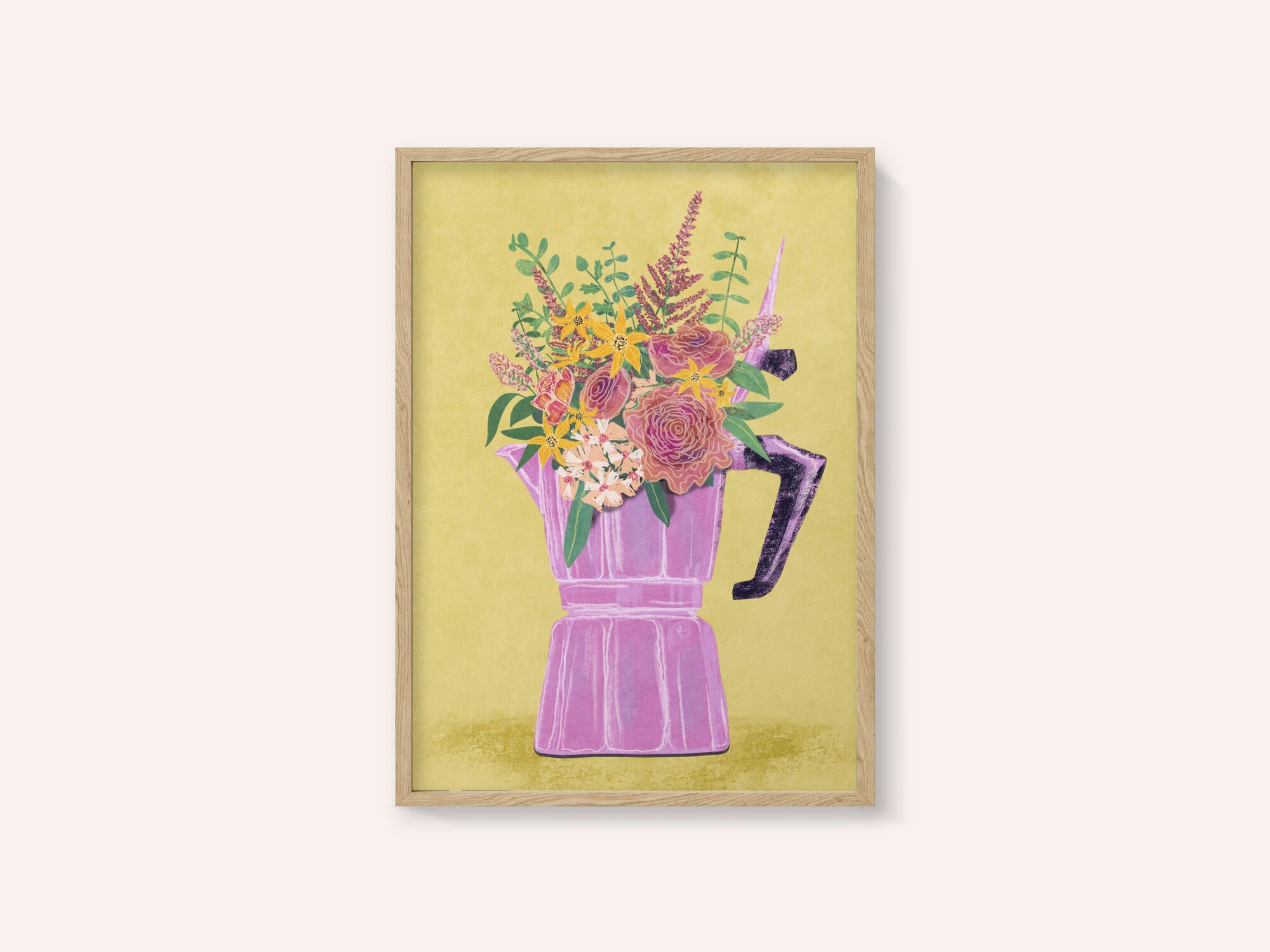 Espresso Maker with Flowers