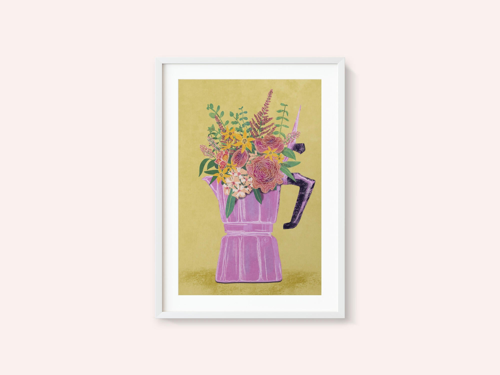 Espresso Maker with Flowers