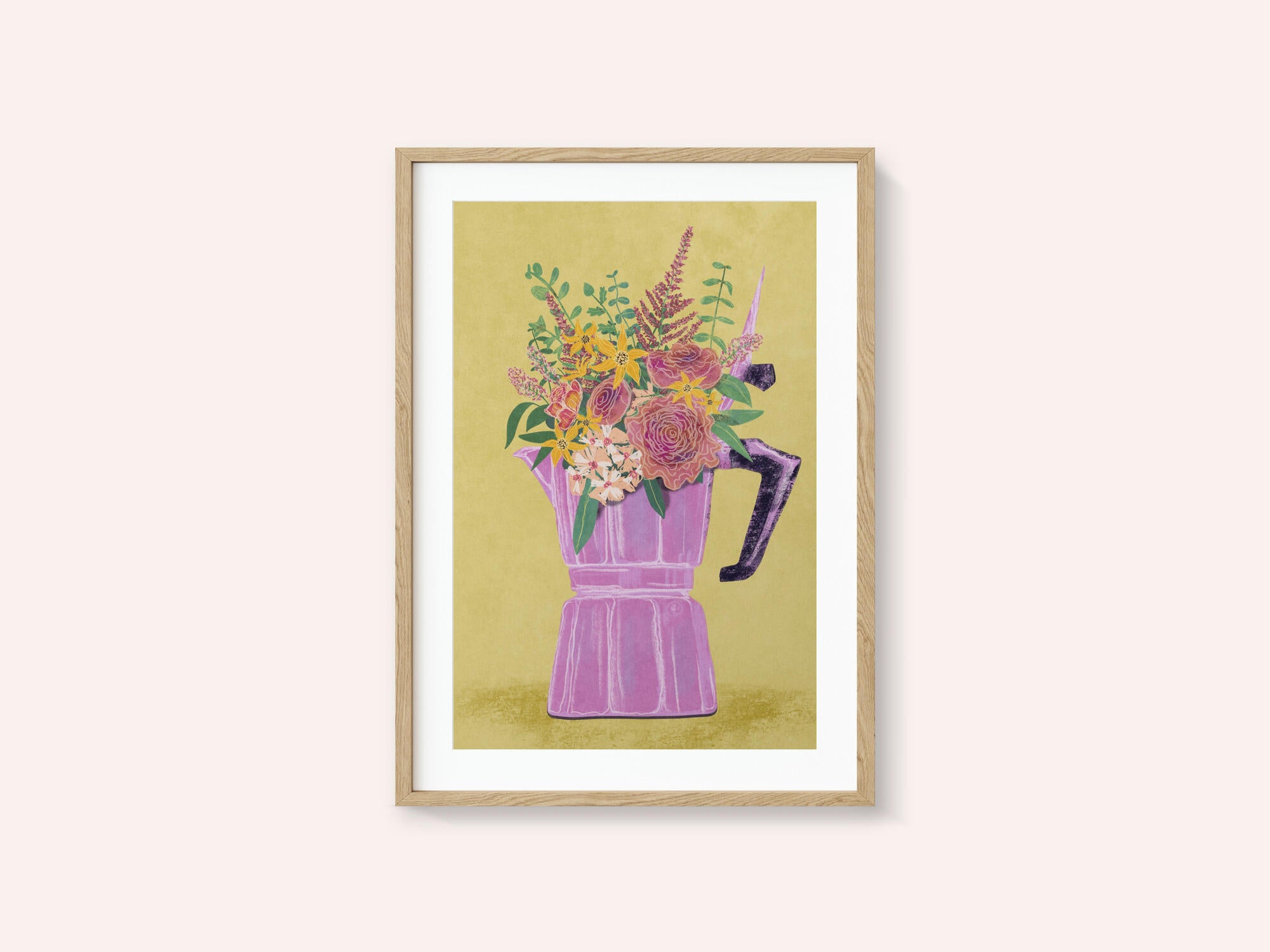 Espresso Maker with Flowers