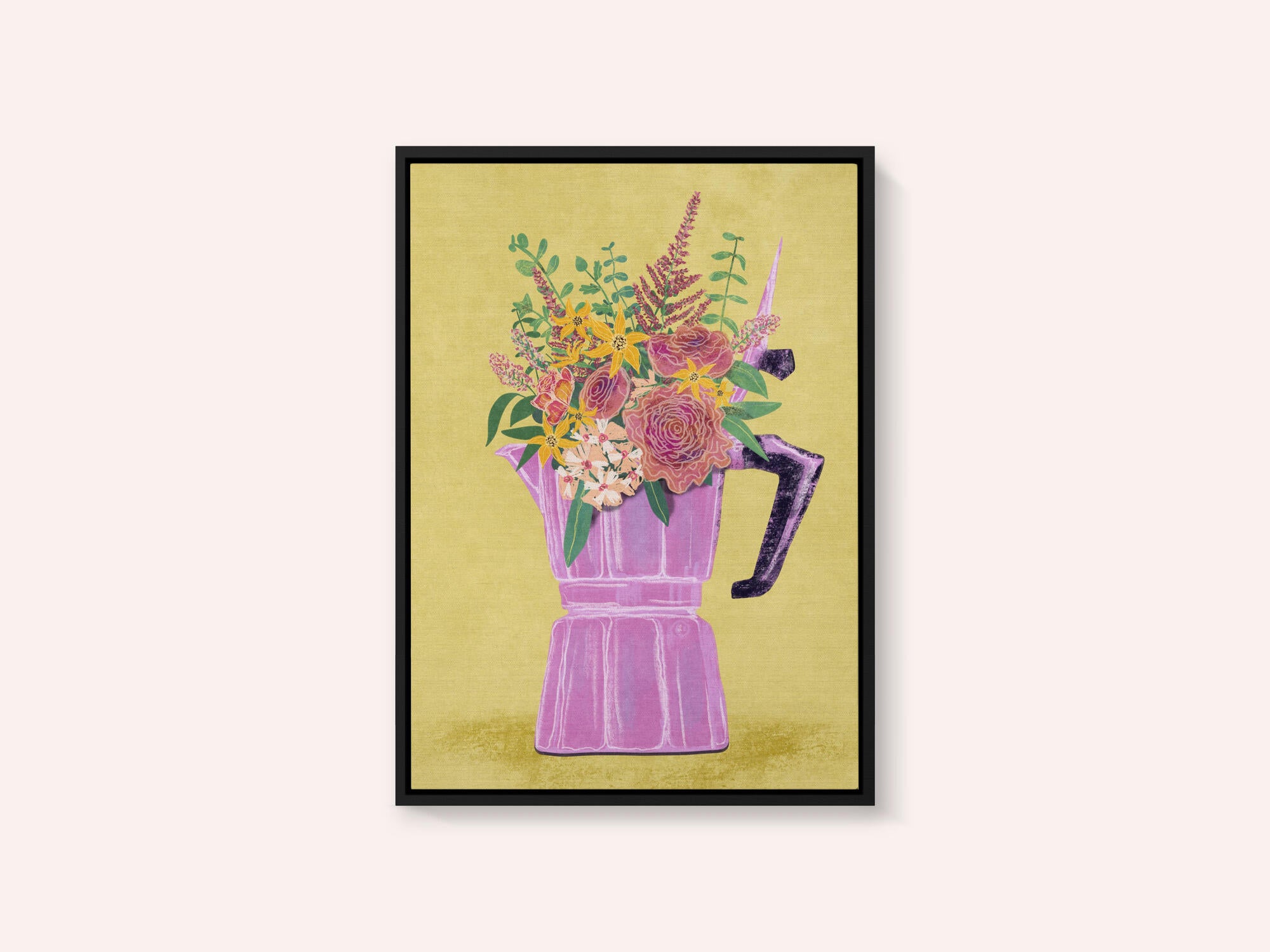 Espresso Maker with Flowers