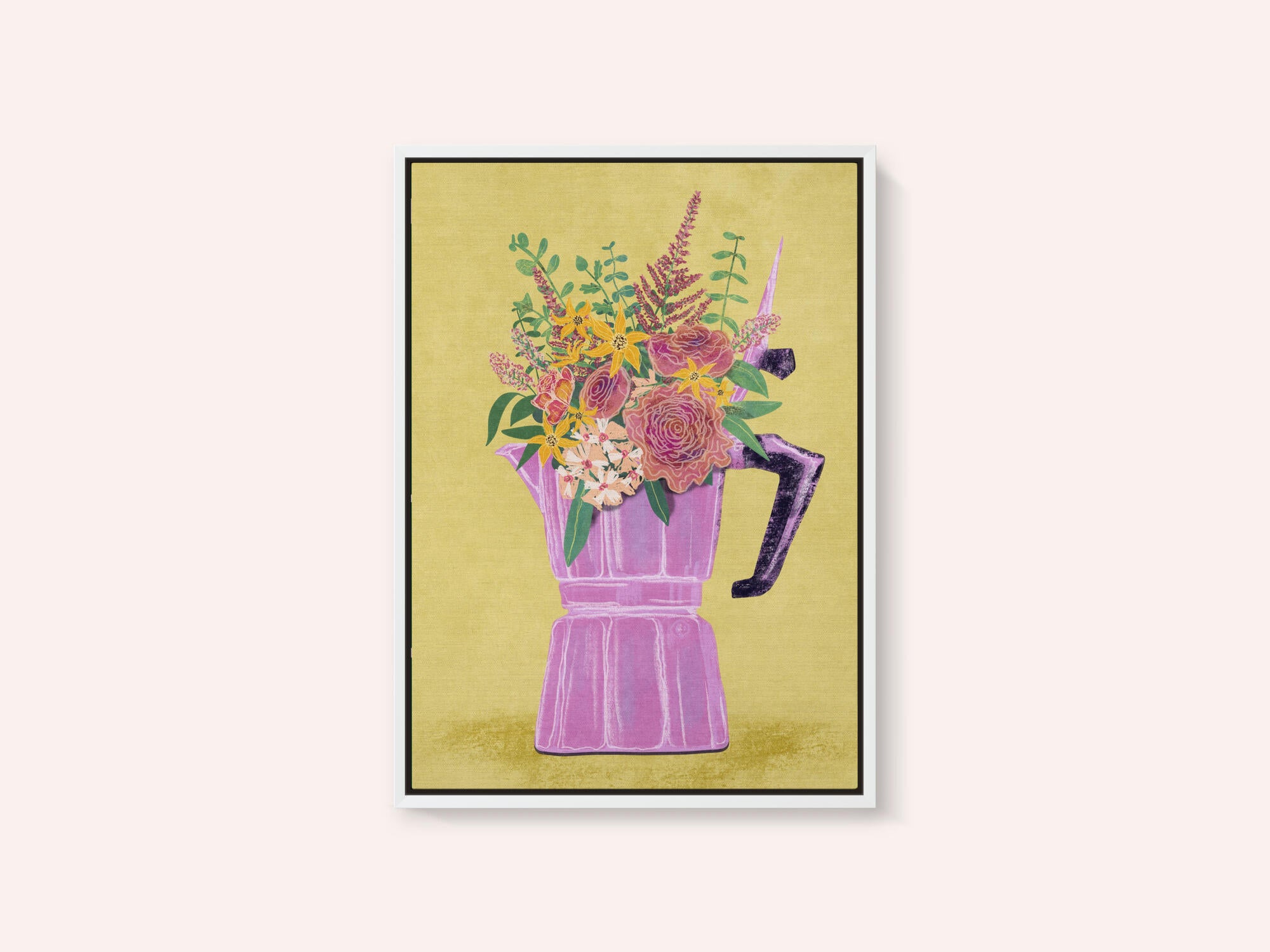 Espresso Maker with Flowers