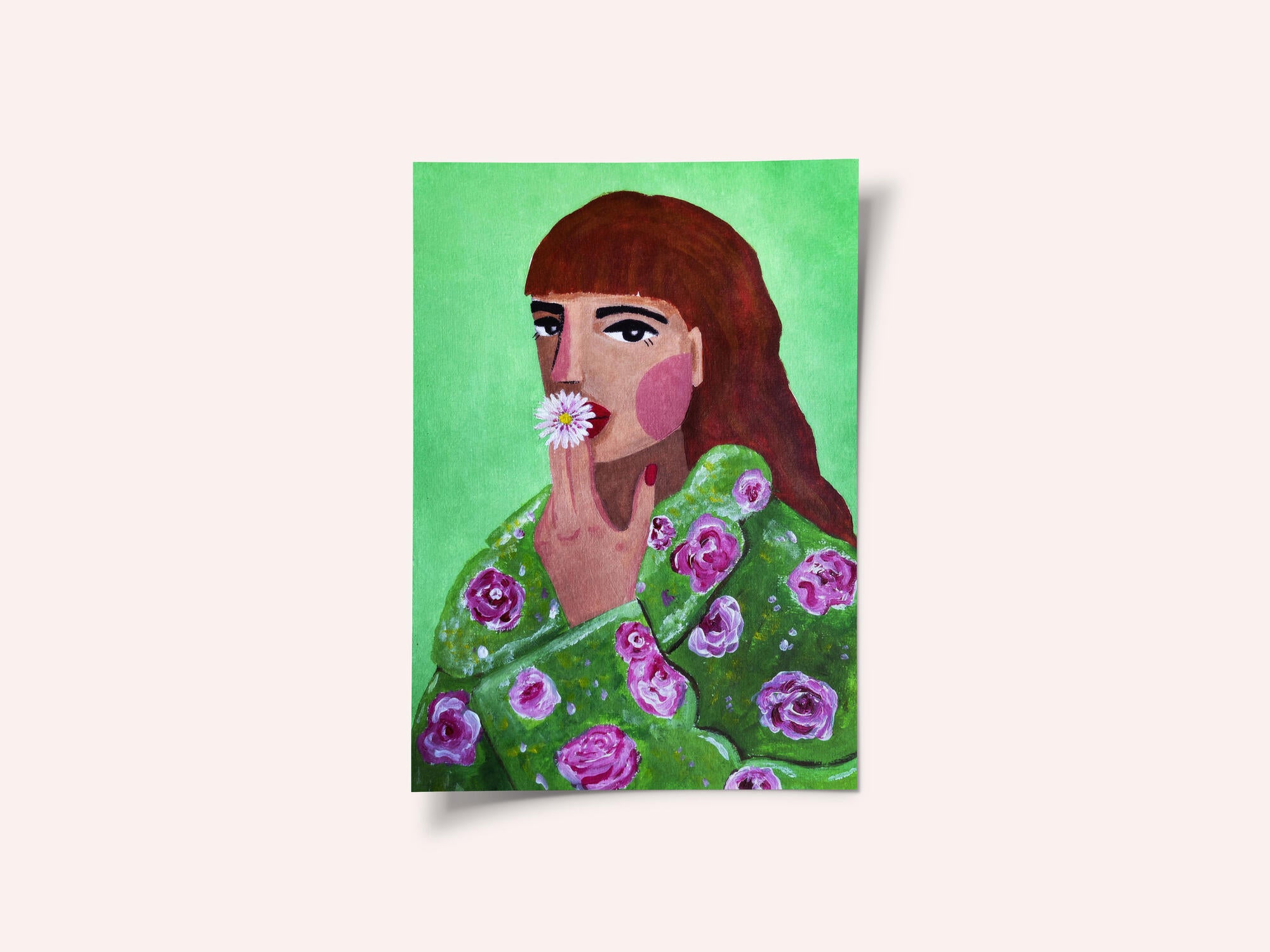 Woman Smoking a Flower