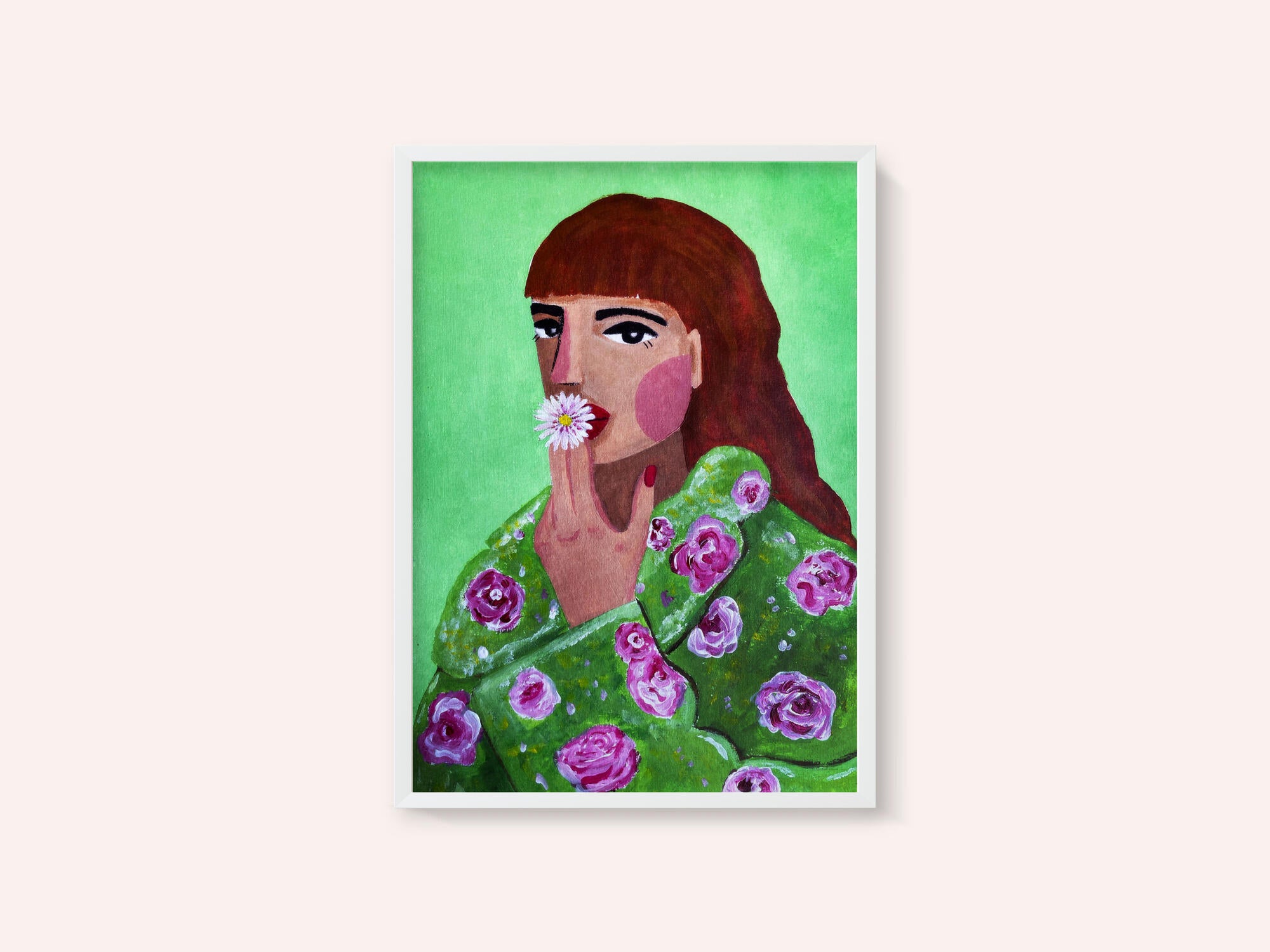 Woman Smoking a Flower