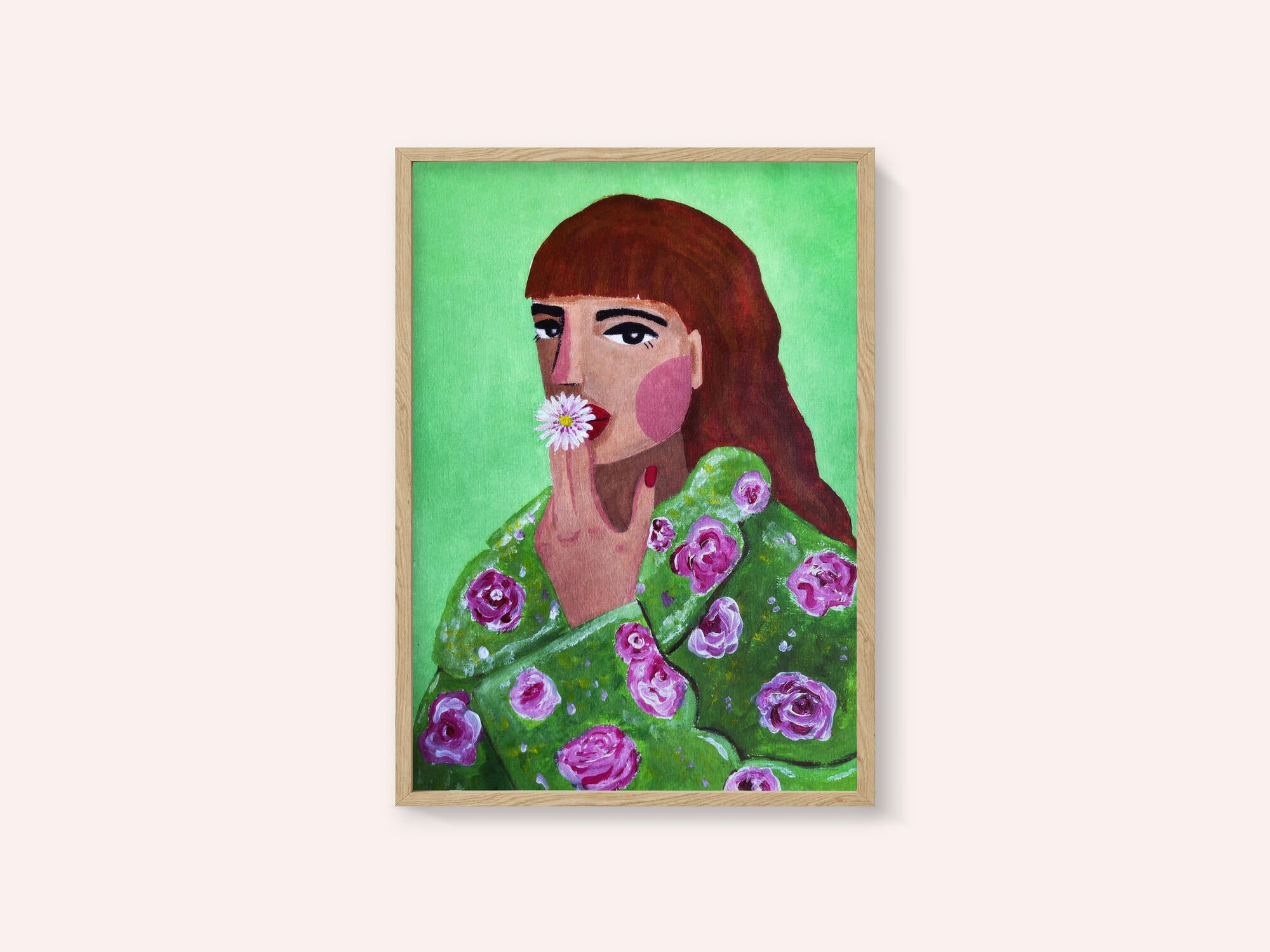 Woman Smoking a Flower
