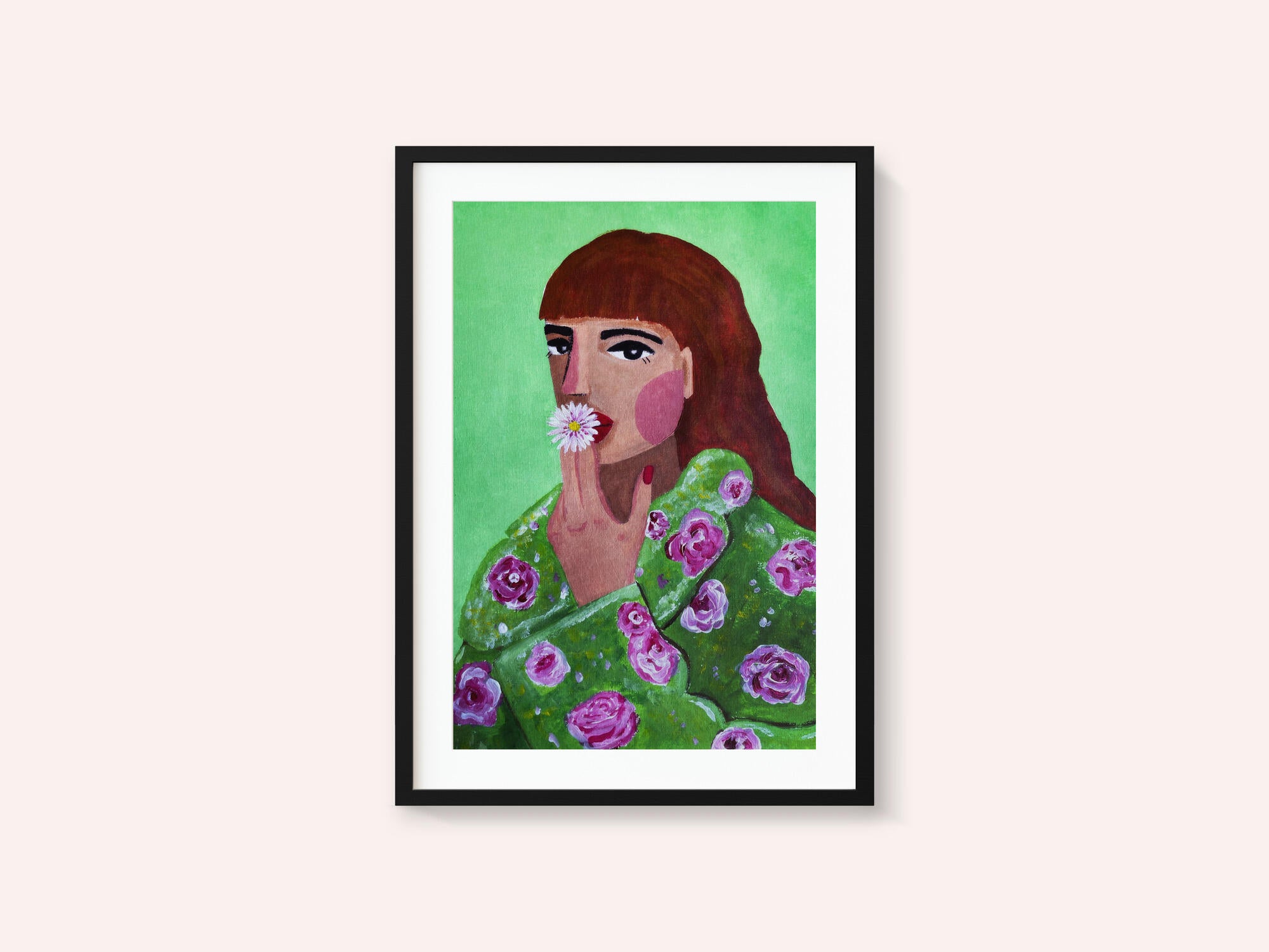 Woman Smoking a Flower