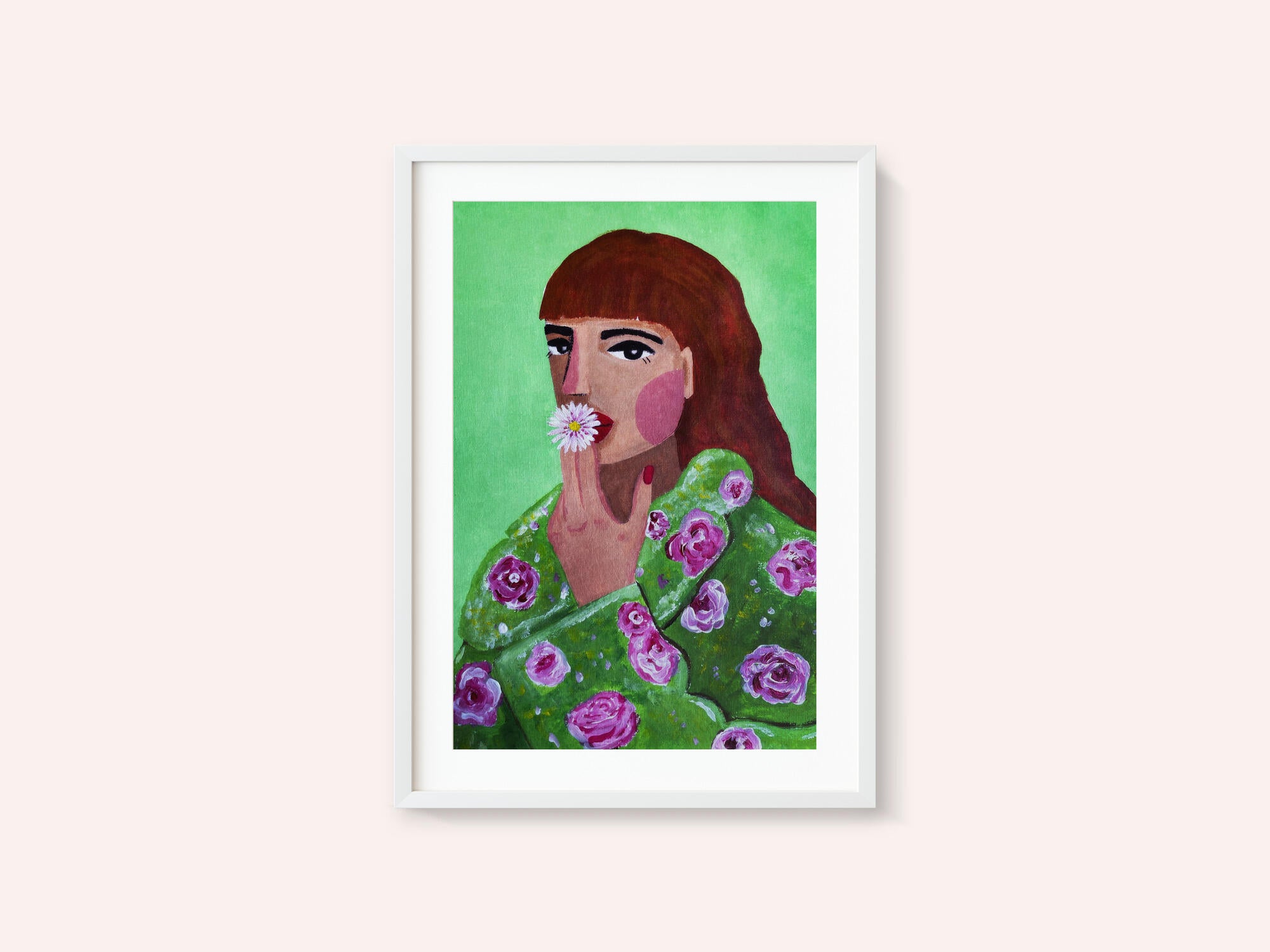 Woman Smoking a Flower