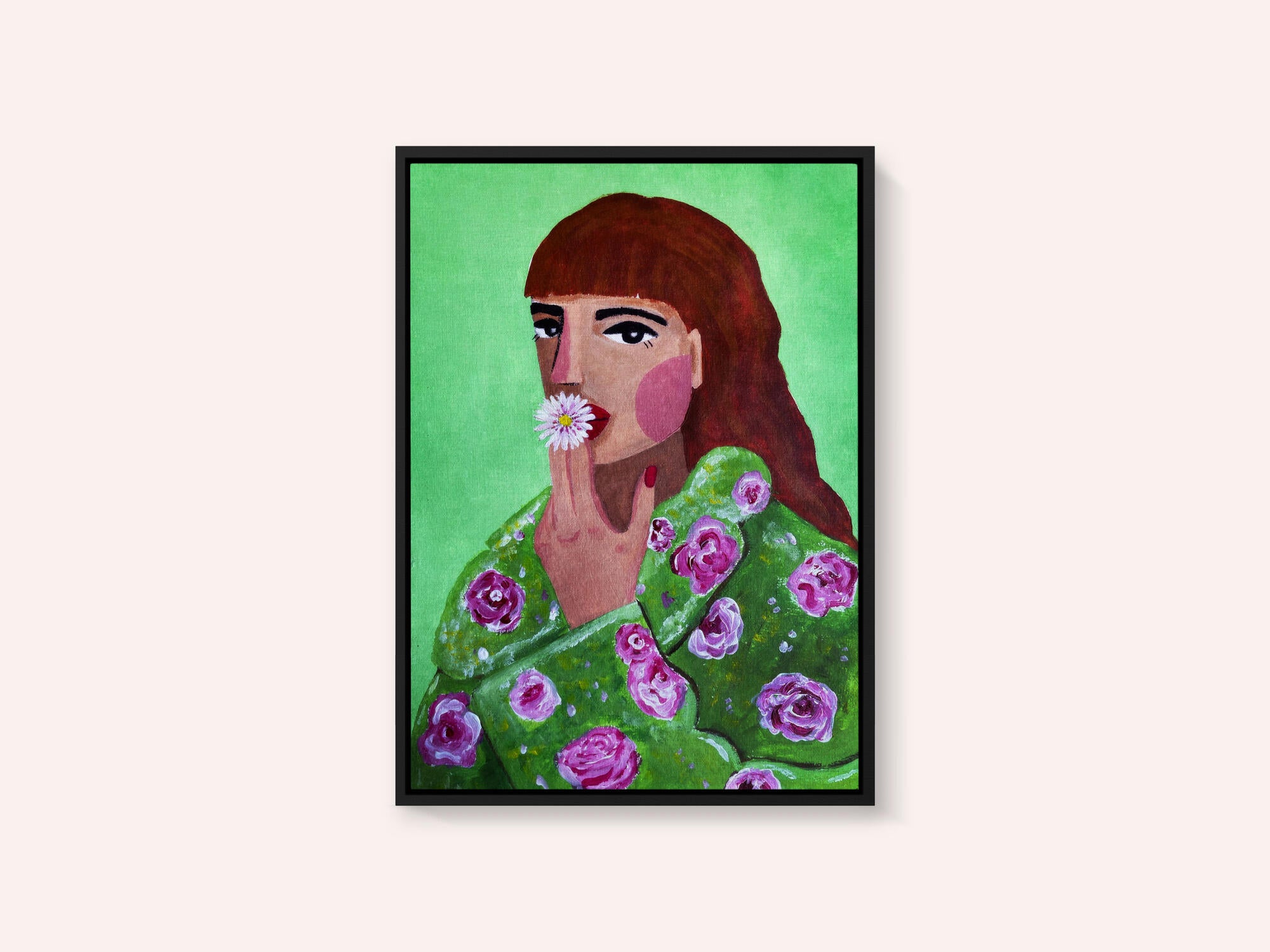 Woman Smoking a Flower