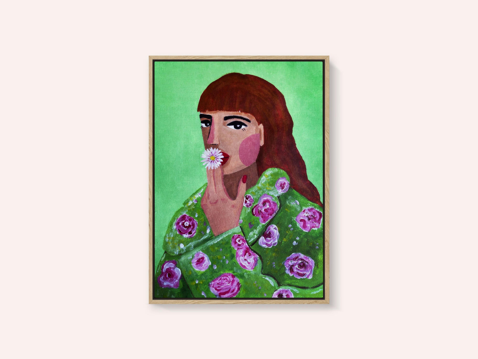 Woman Smoking a Flower