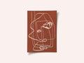 Line Art Abstract Portrait Terracotta 03