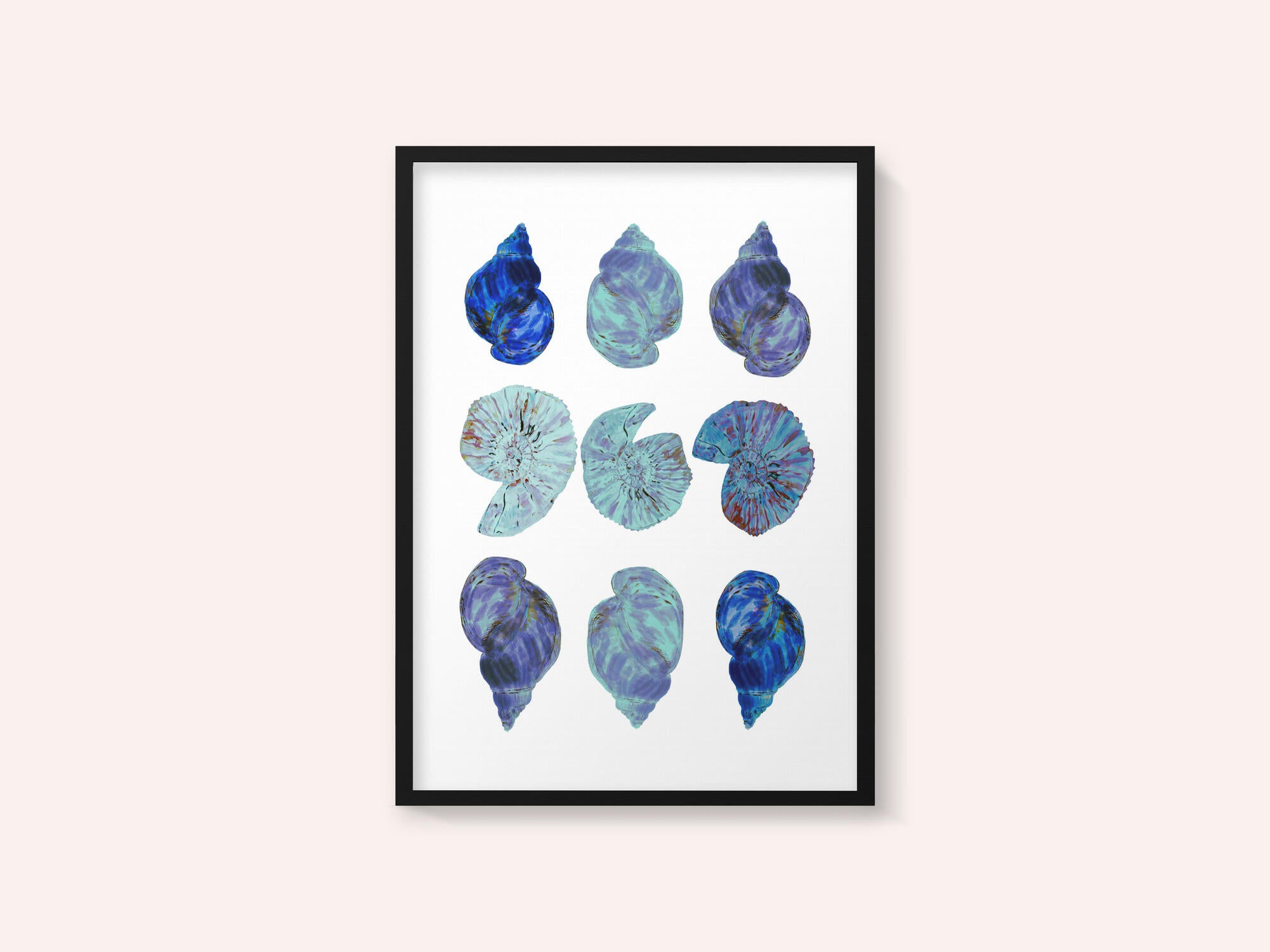 Blue Sea Shells Poster