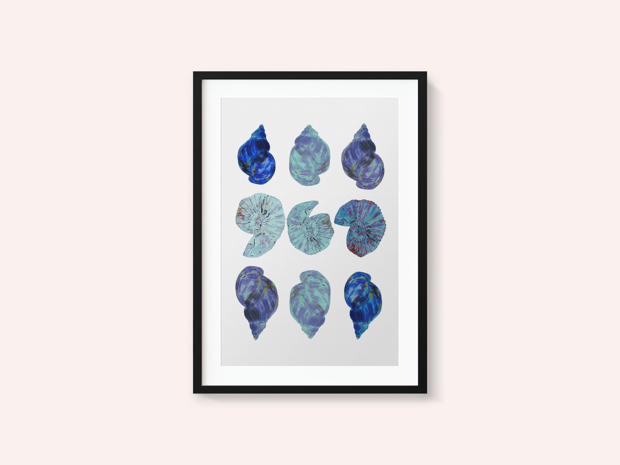 Blue Sea Shells Poster