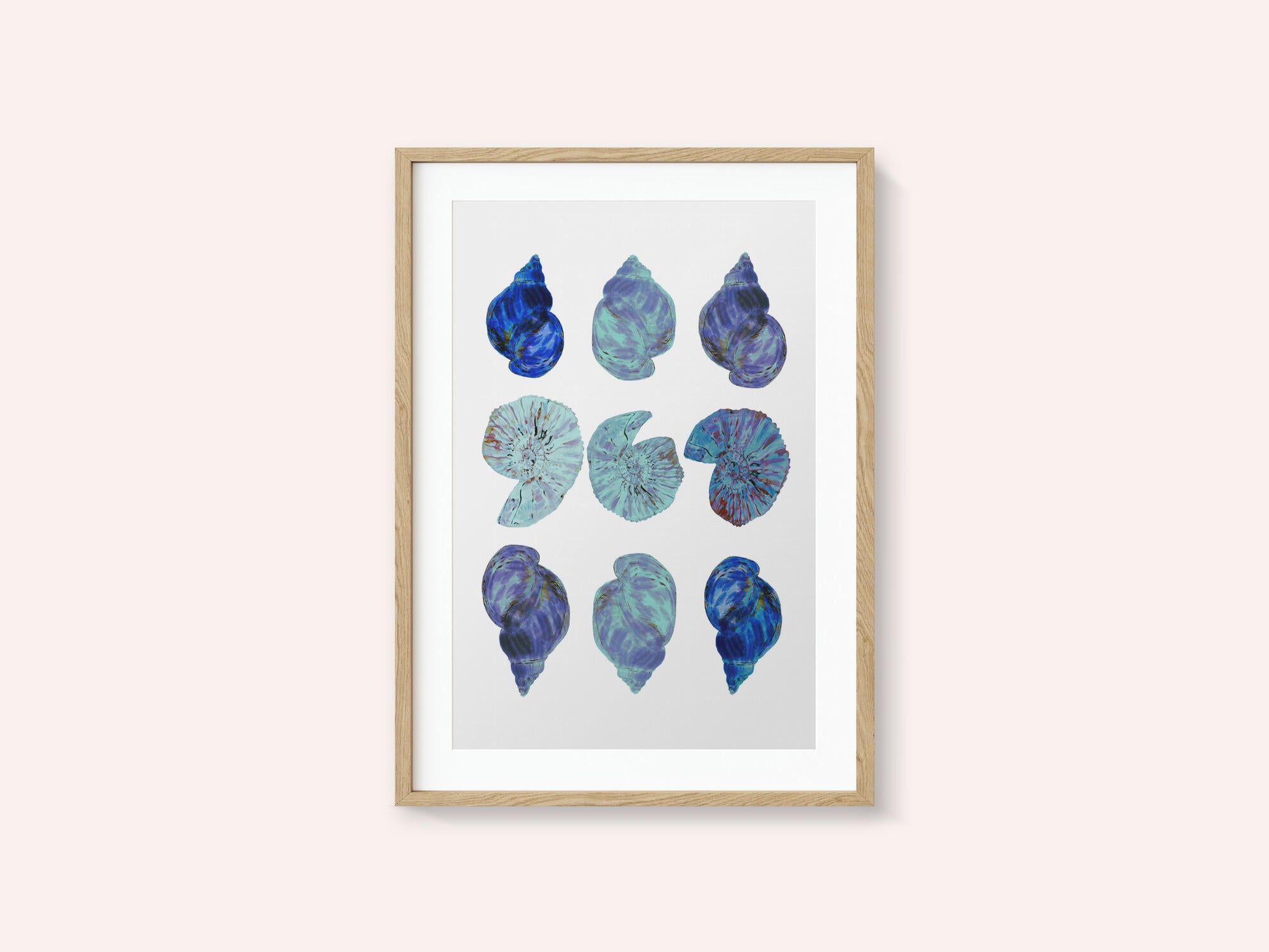 Blue Sea Shells Poster