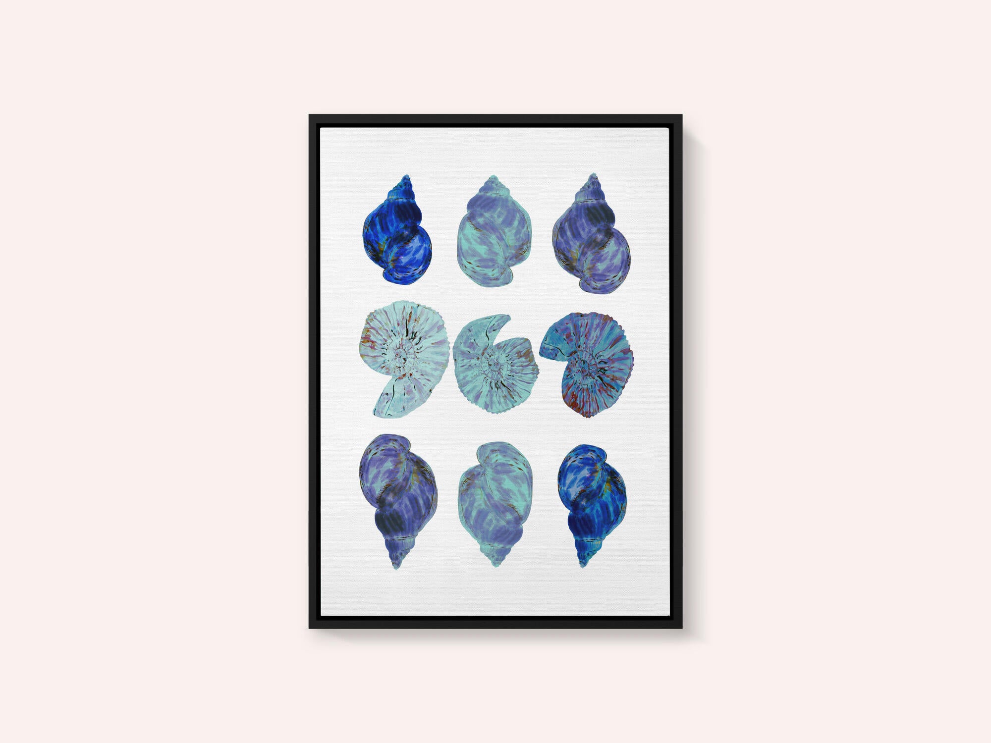 Blue Sea Shells Poster