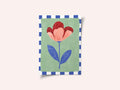 Stylized Flower With Red Petals And Black Dots