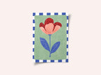 Stylized Flower With Red Petals And Black Dots
