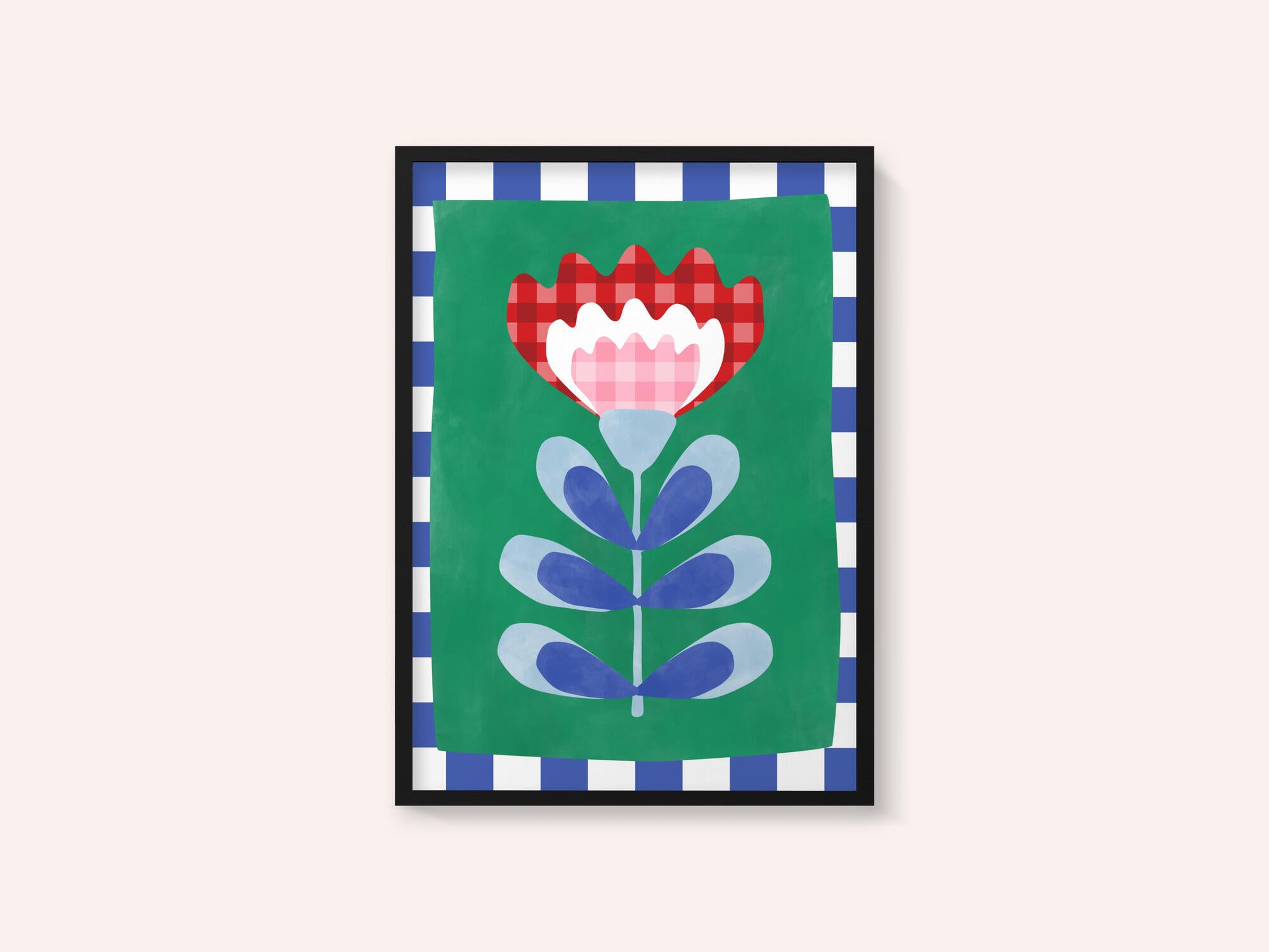 Floral Design with Bold Geometric Shapes
