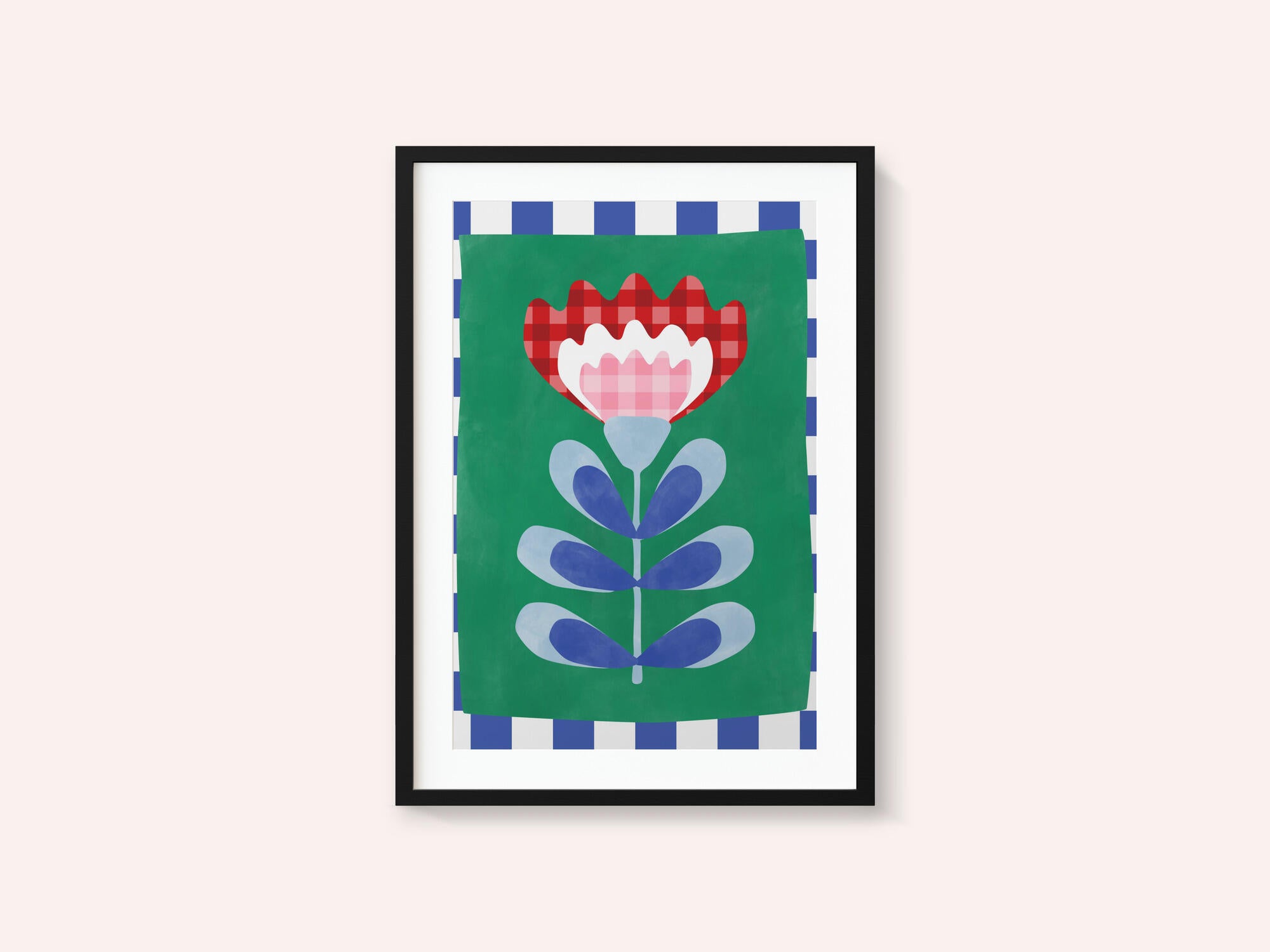 Floral Design with Bold Geometric Shapes