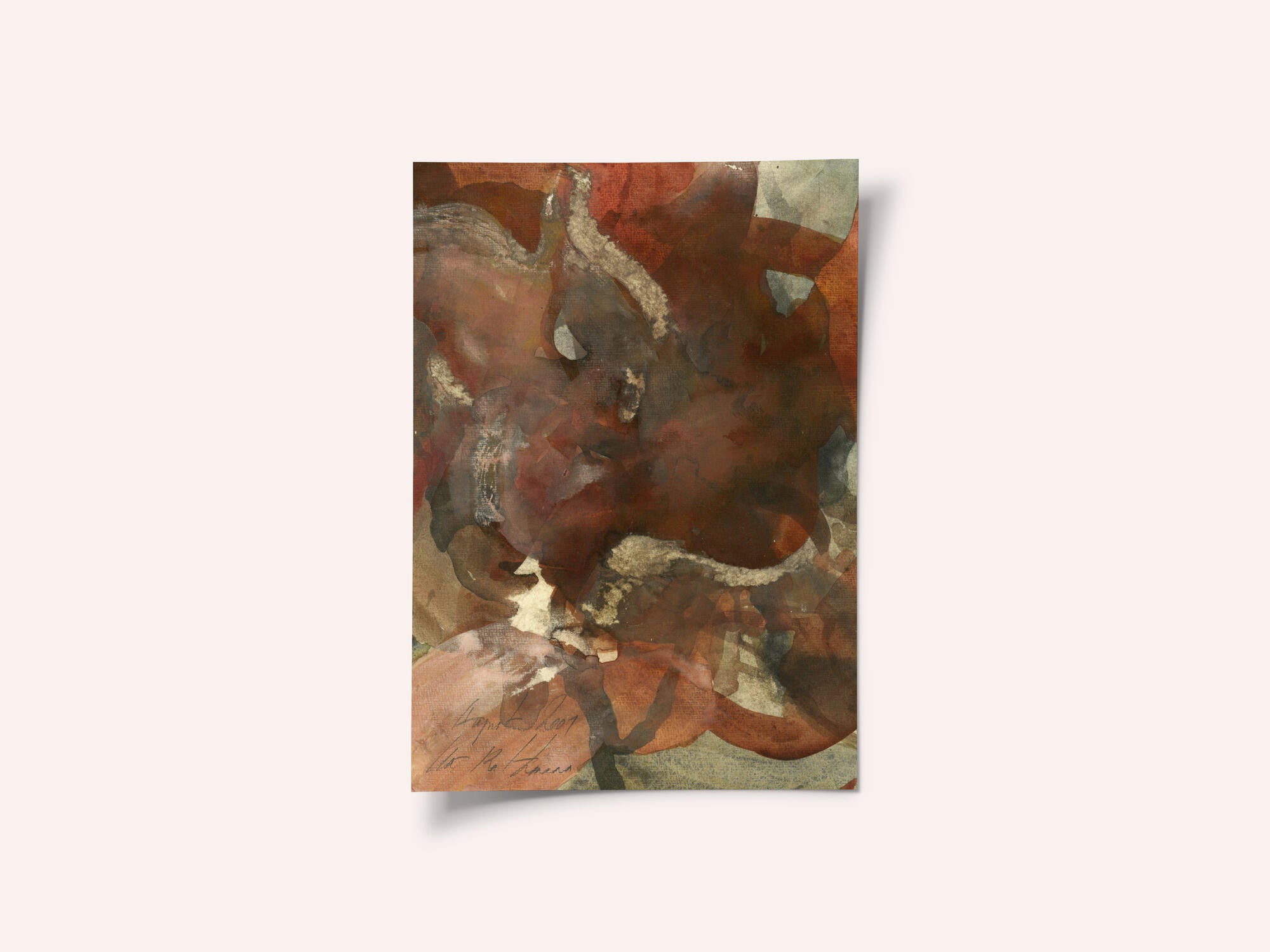 Organic Shapes in Earthy Tones of Brown and Green
