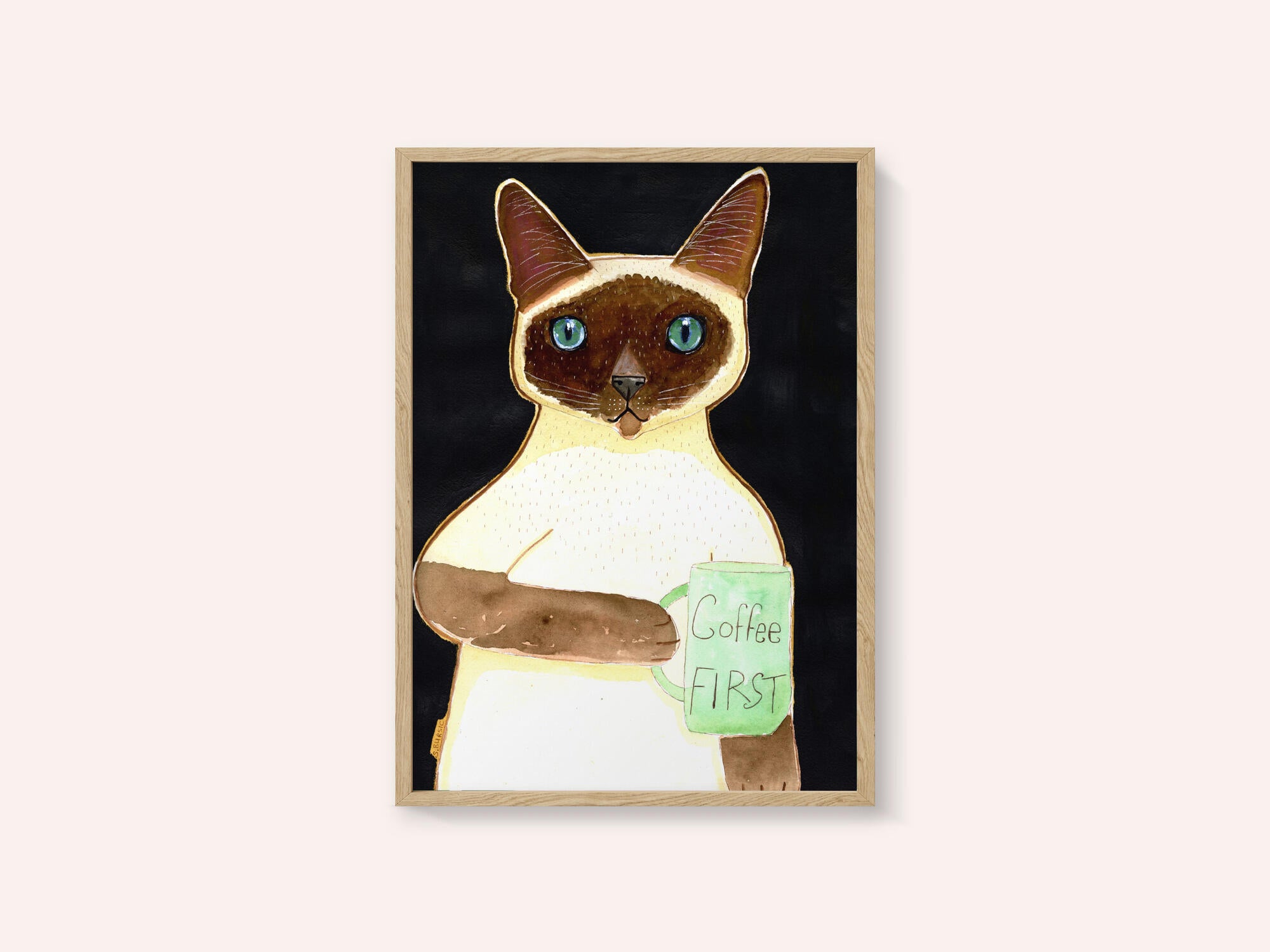 coffee cat 2 Siamese