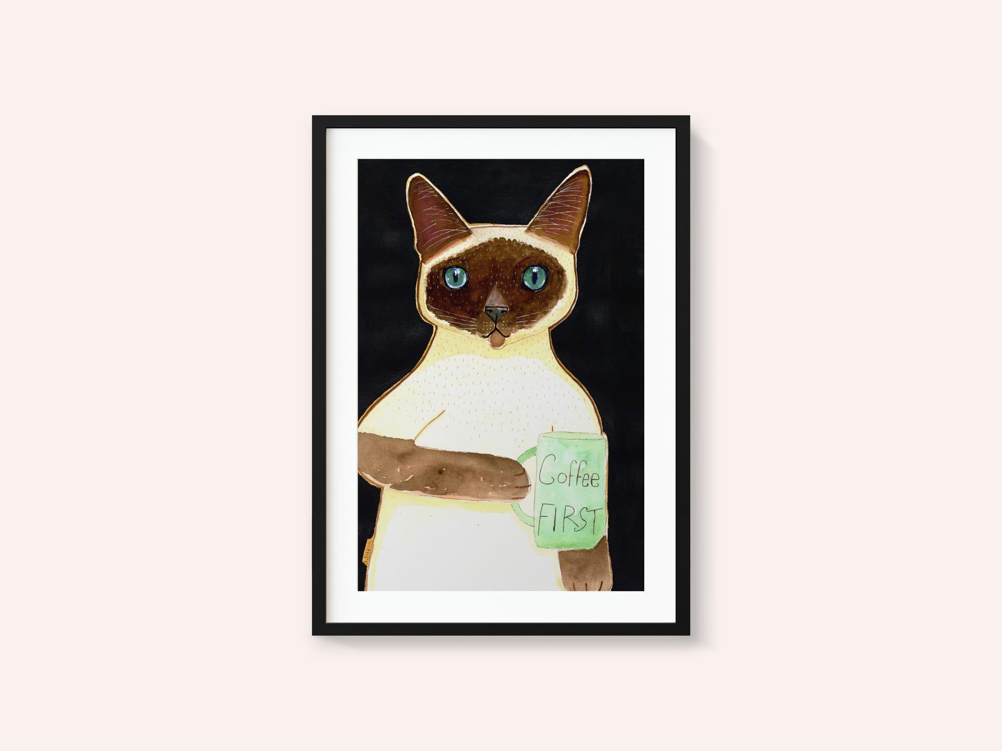 coffee cat 2 Siamese