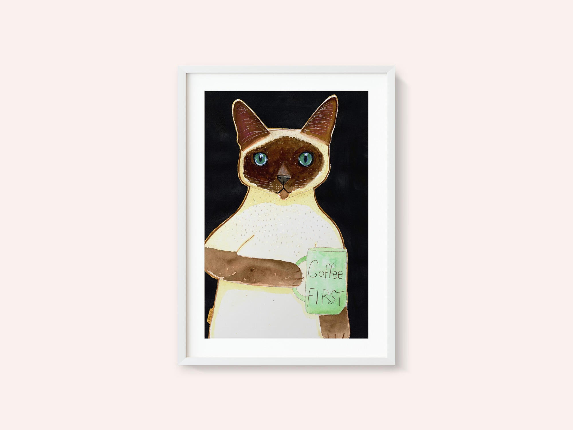 coffee cat 2 Siamese
