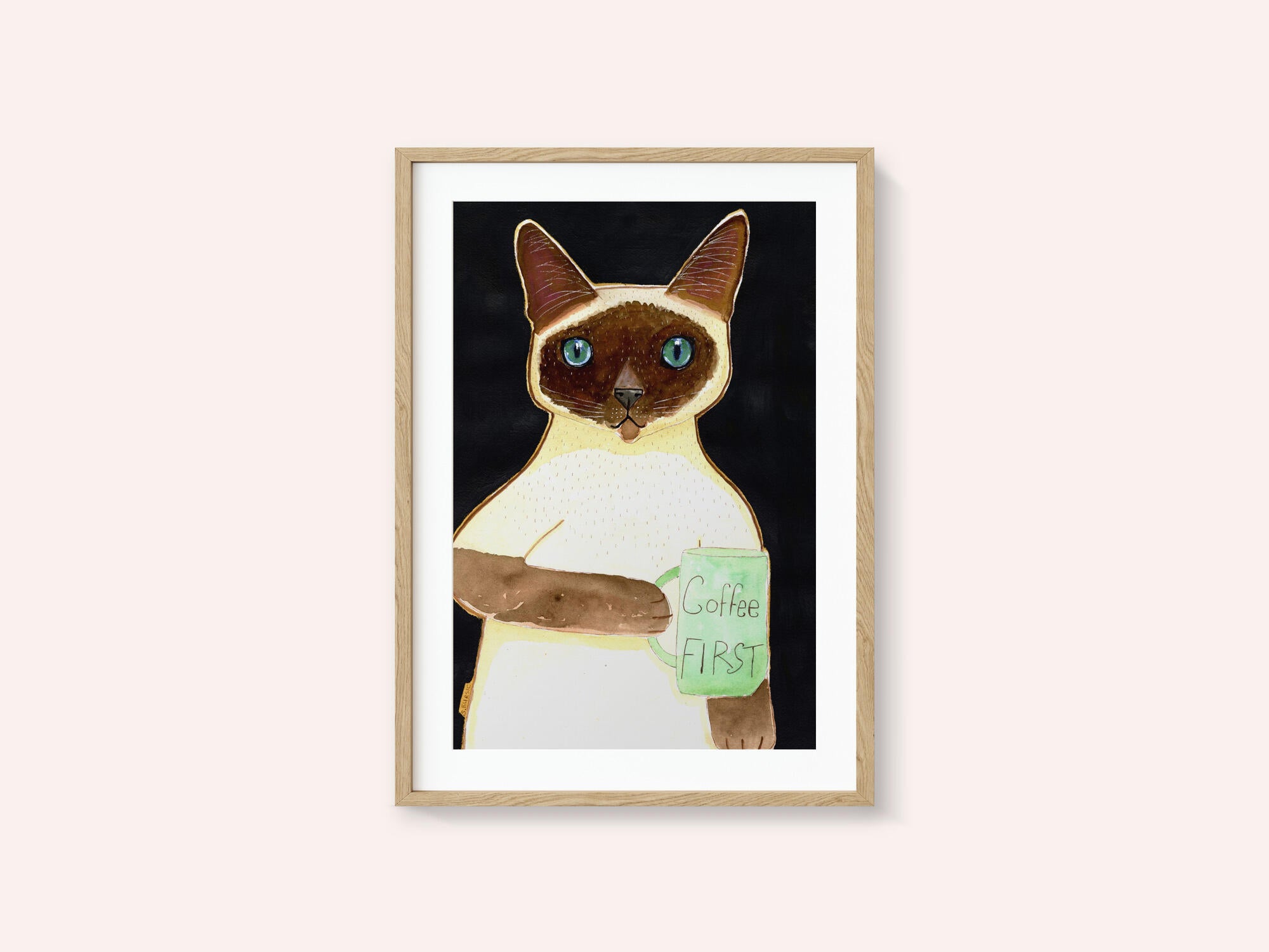 coffee cat 2 Siamese