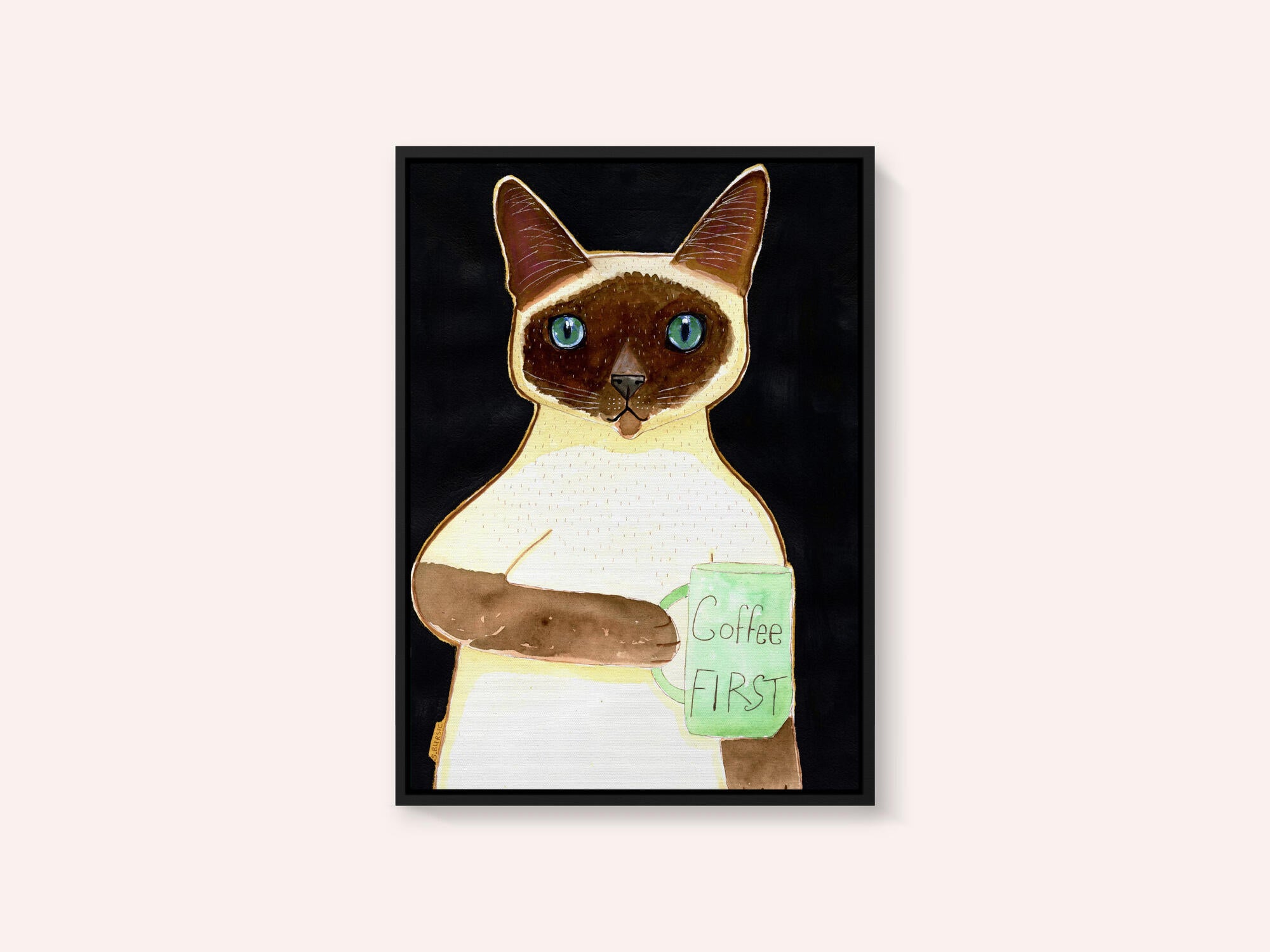 coffee cat 2 Siamese