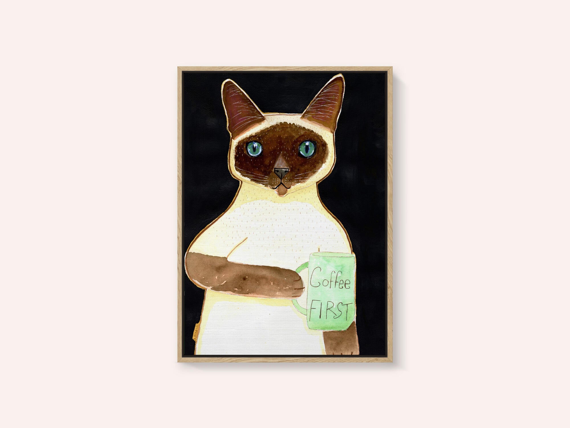 coffee cat 2 Siamese