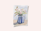 Fresh flowers in a striped vase I