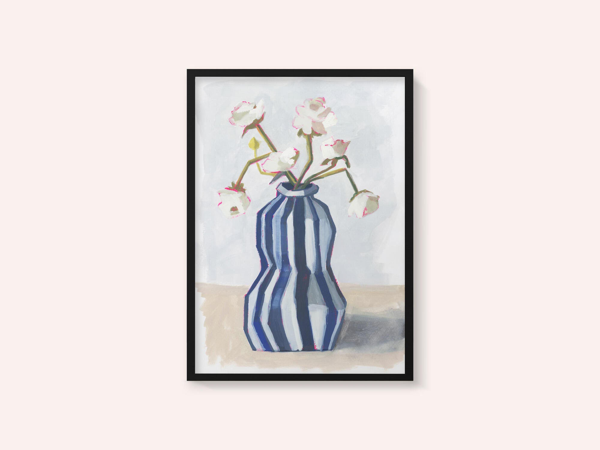 Flowers in a striped vase II