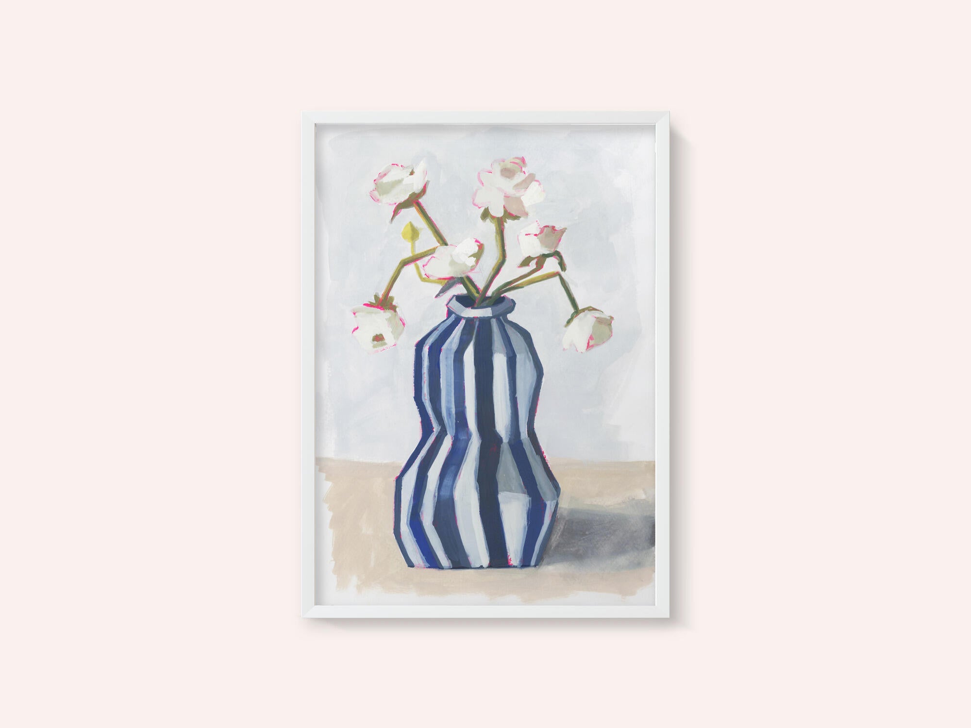 Flowers in a striped vase II