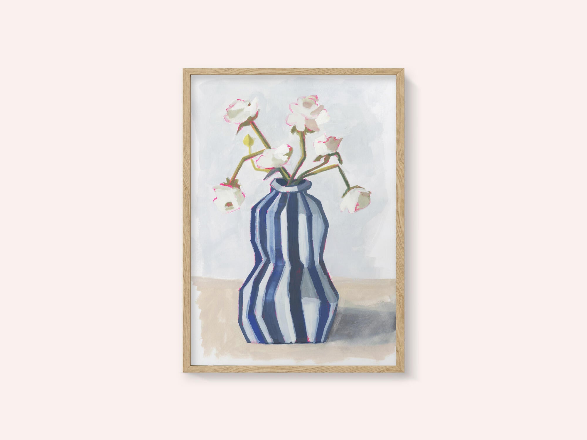 Flowers in a striped vase II
