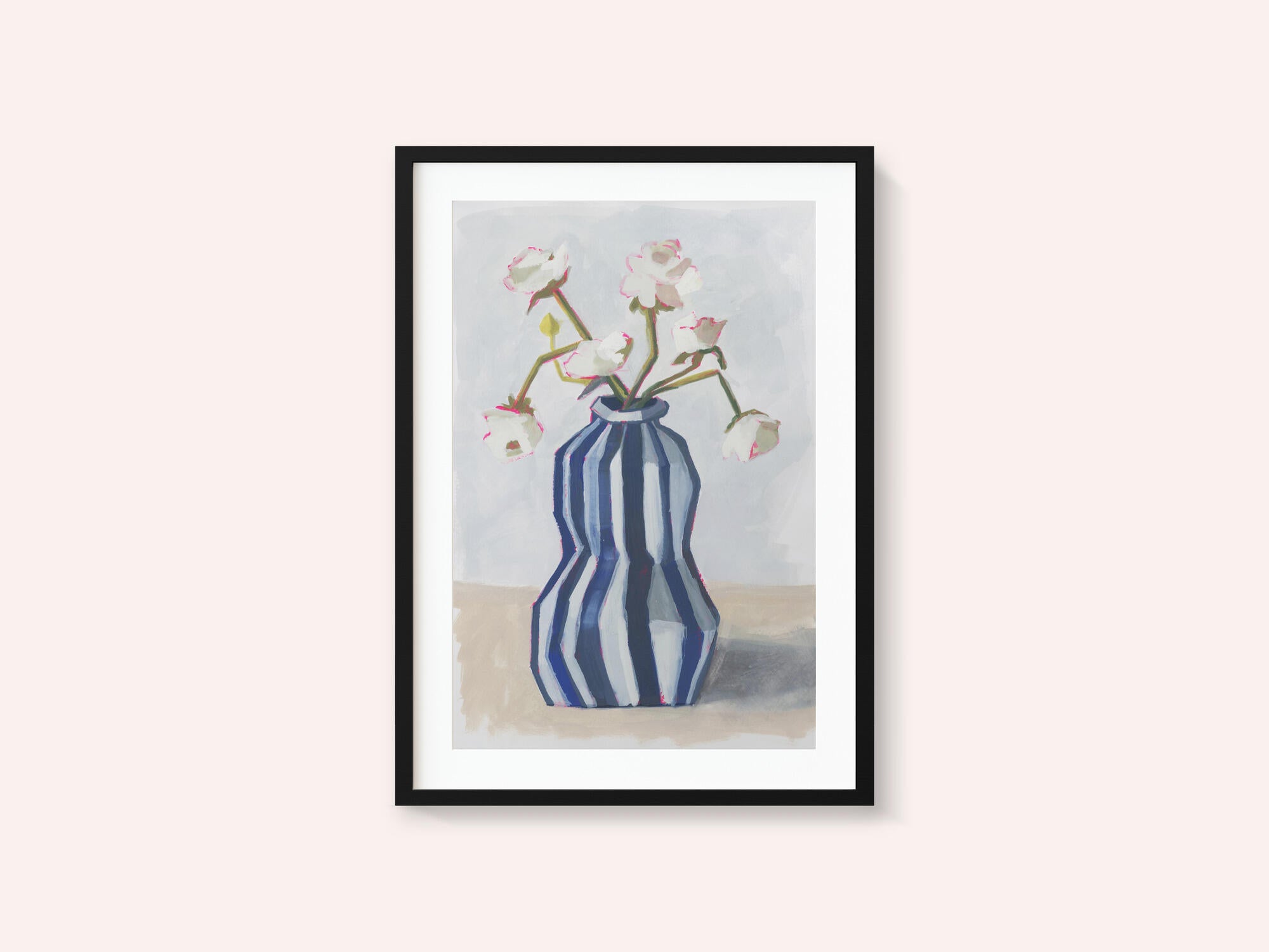 Flowers in a striped vase II