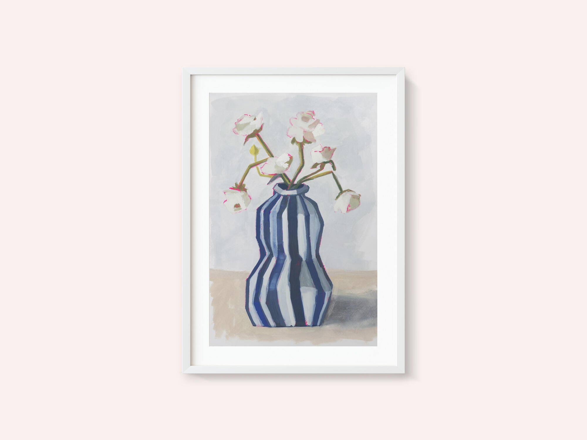 Flowers in a striped vase II