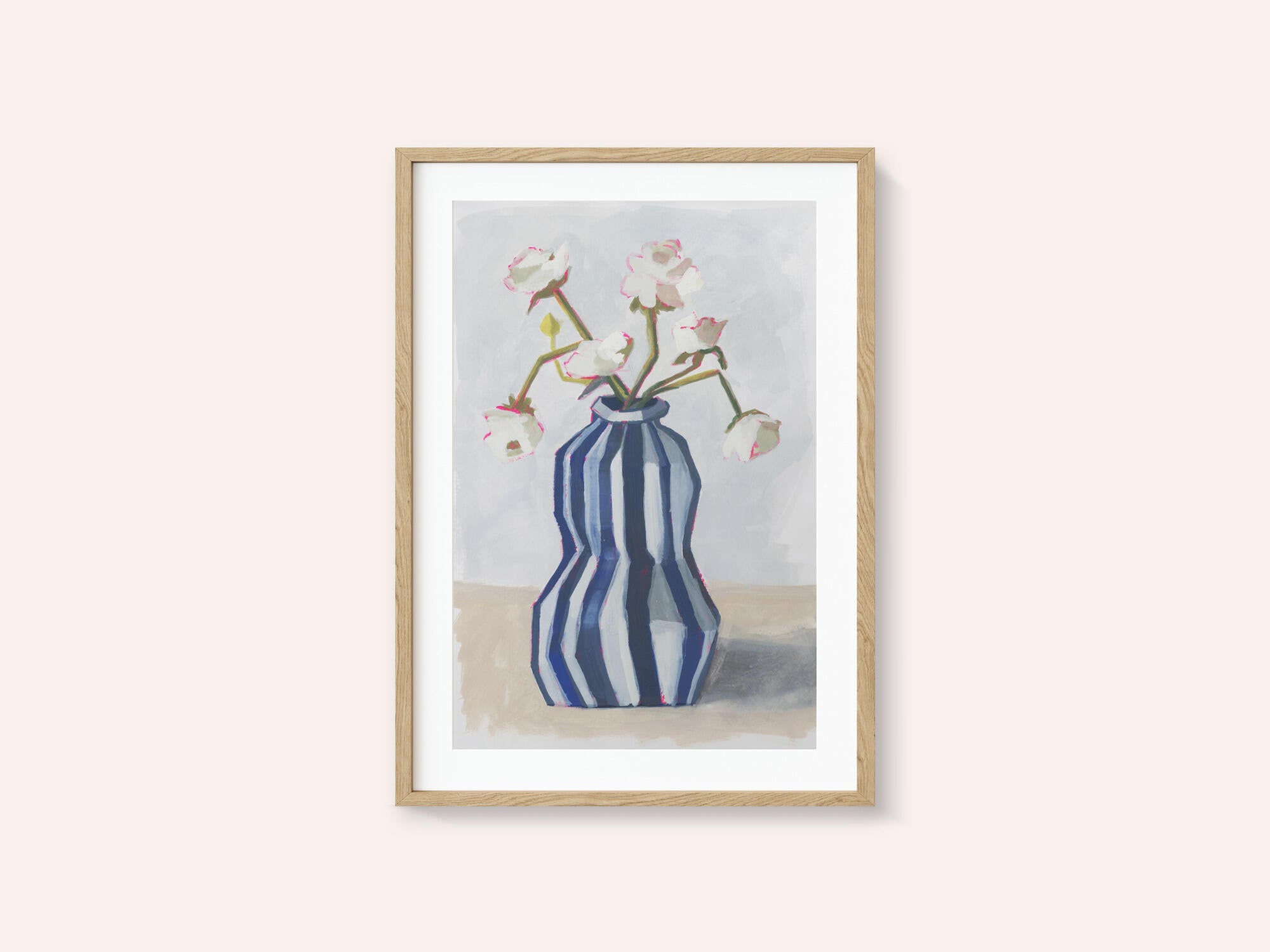 Flowers in a striped vase II