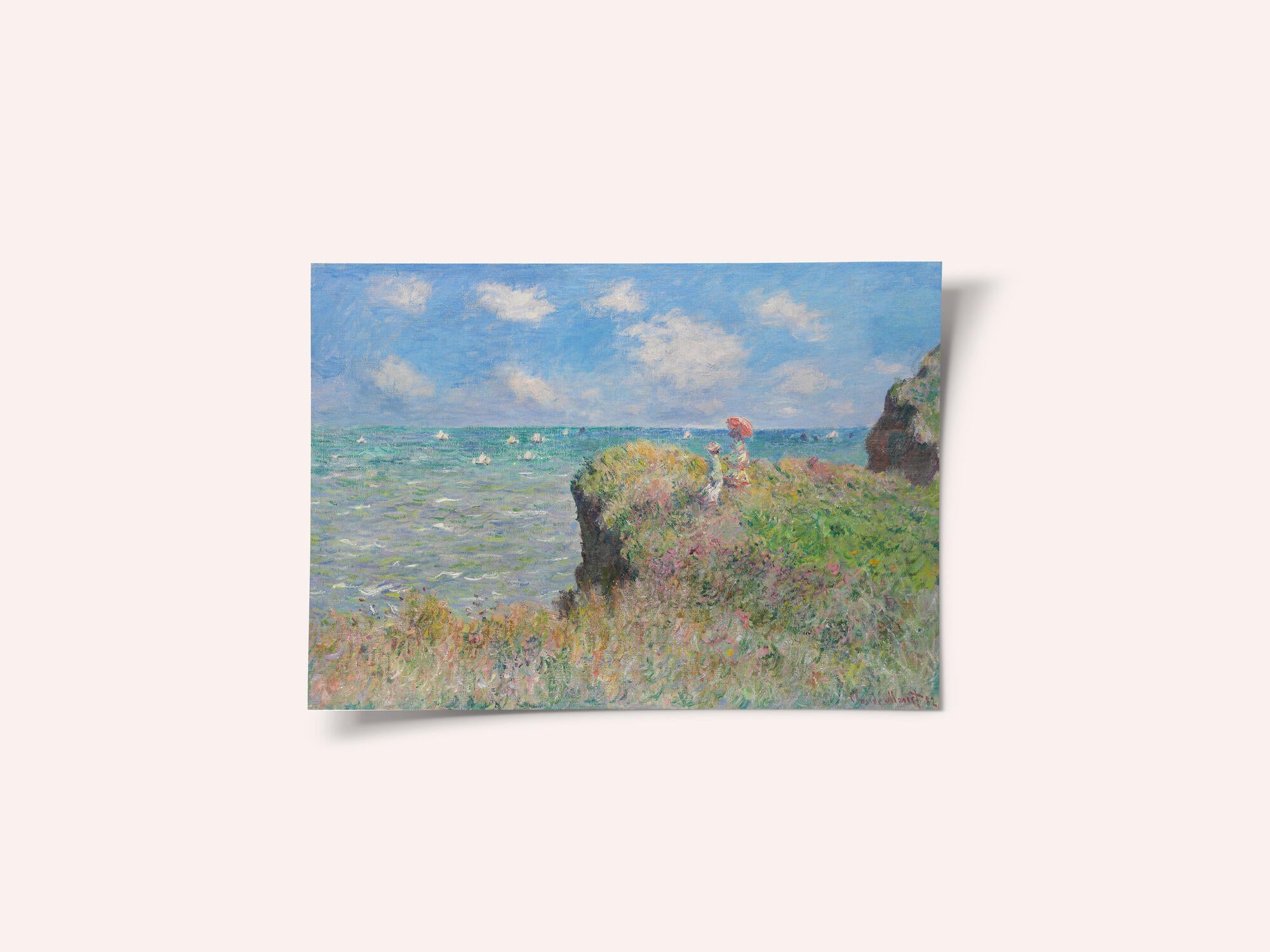 Cliff Walk At Pourville (1882) By Claude Monet.