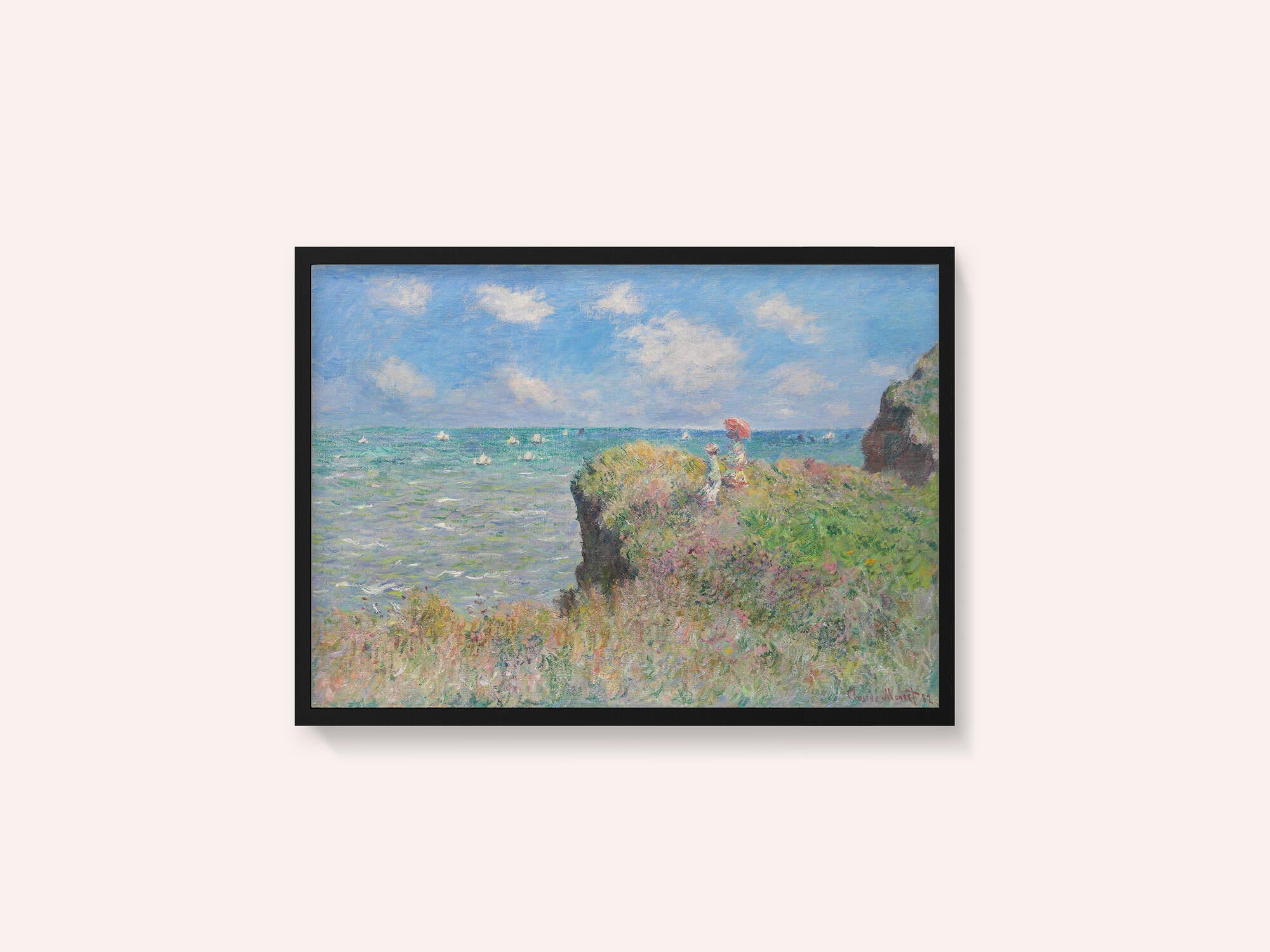 Cliff Walk At Pourville (1882) By Claude Monet.
