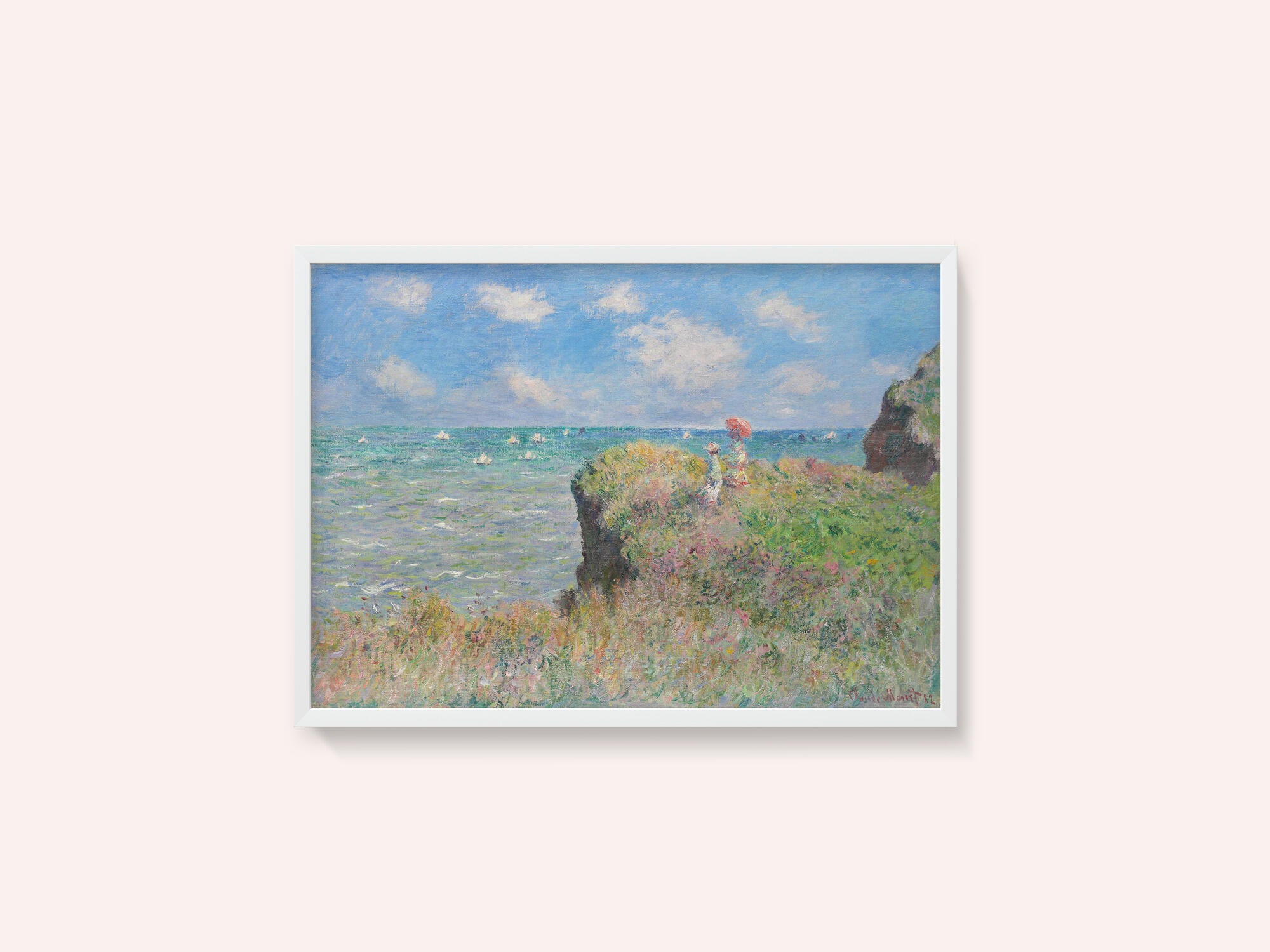 Cliff Walk At Pourville (1882) By Claude Monet.