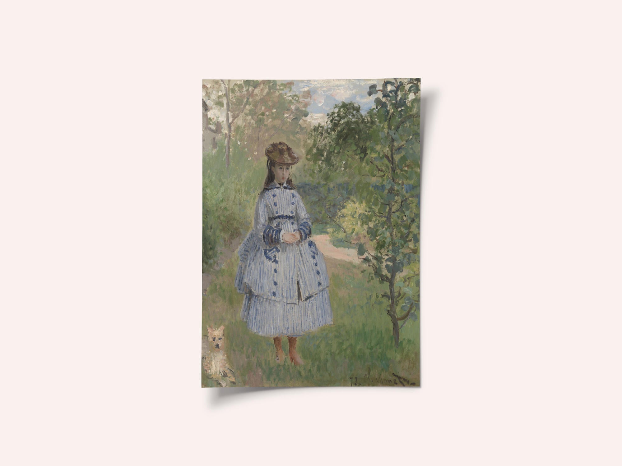 Girl With Dog By Claude Monet