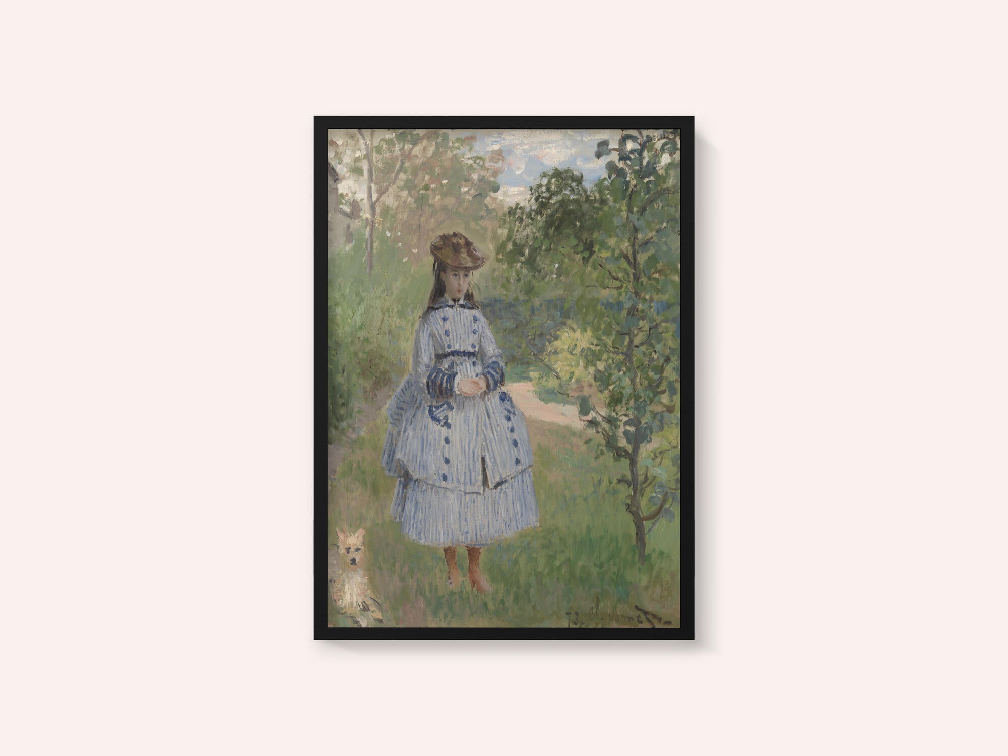 Girl With Dog By Claude Monet