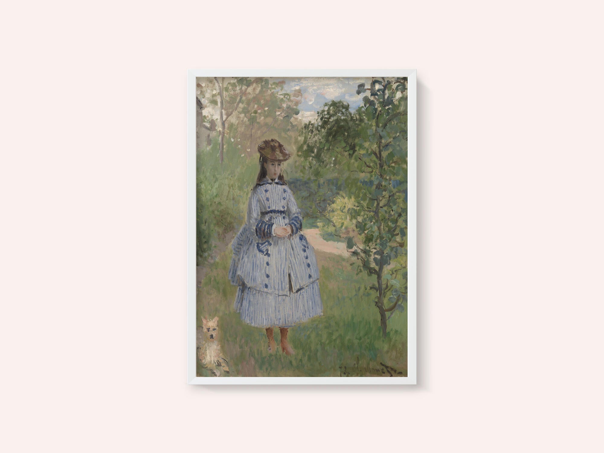 Girl With Dog By Claude Monet