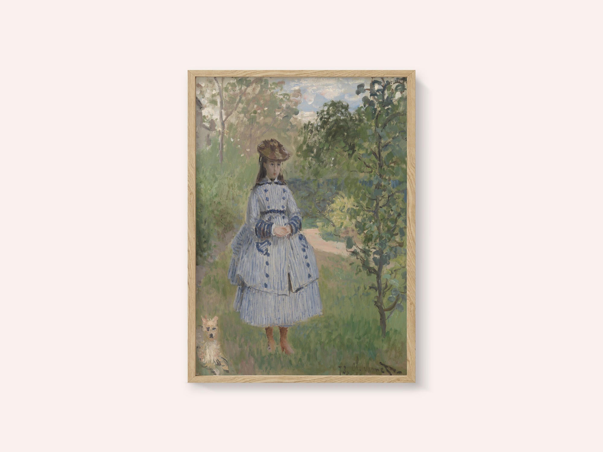 Girl With Dog By Claude Monet