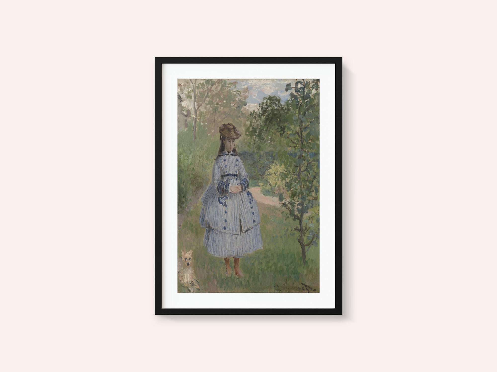 Girl With Dog By Claude Monet