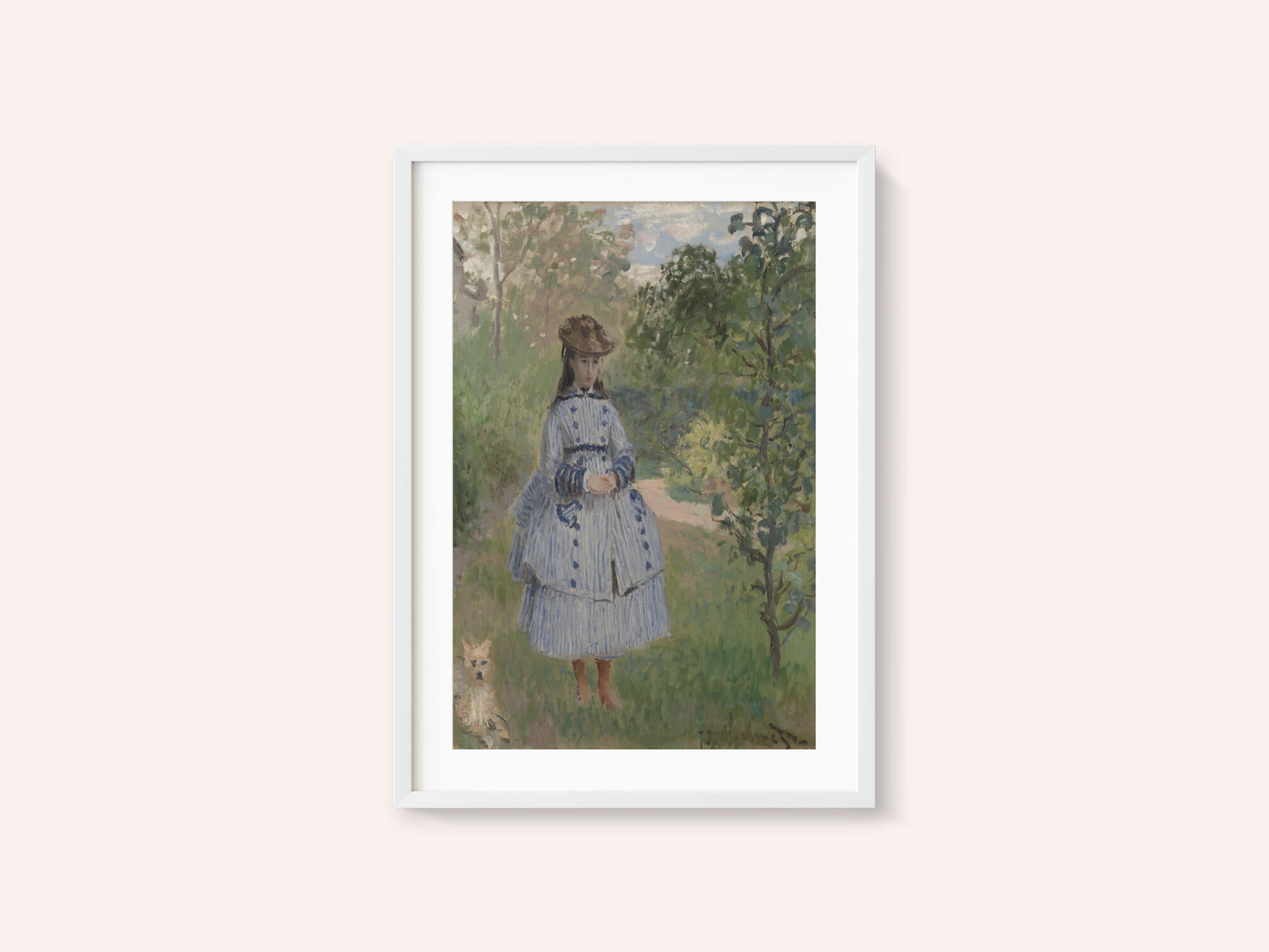 Girl With Dog By Claude Monet